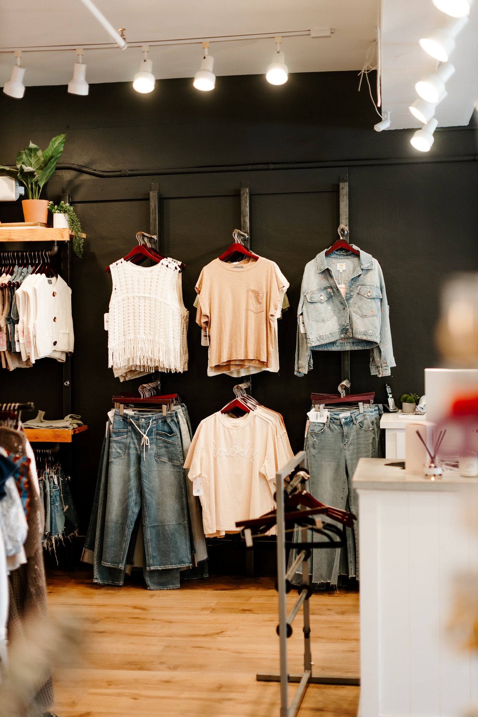 store photo of wall racks with fall styles