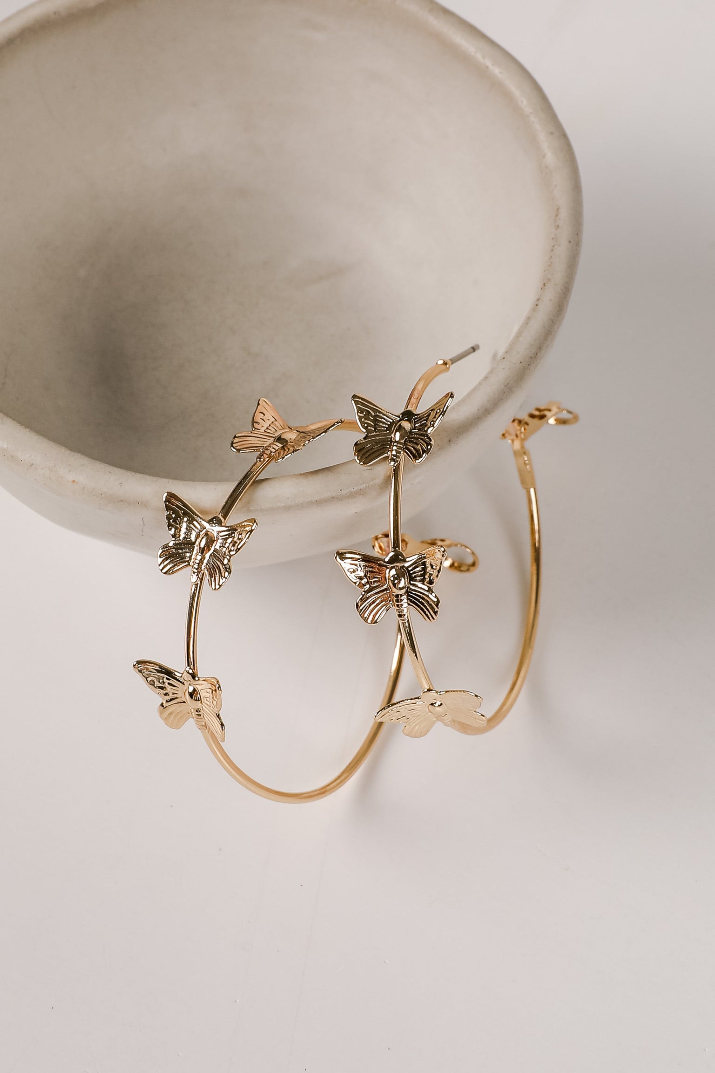 Juliette Gold Butterfly Hoop Earrings