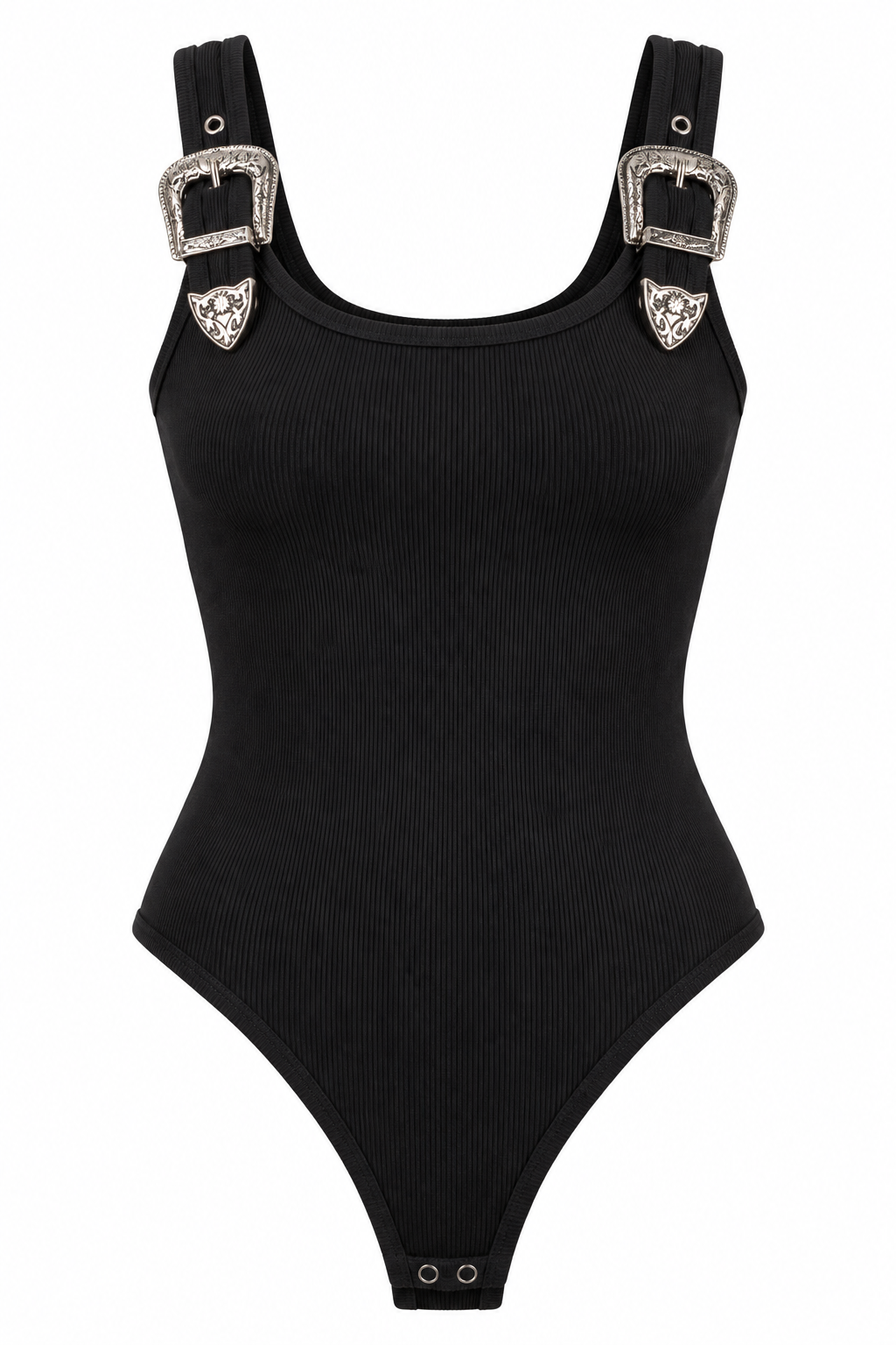 Silver Spur Buckle Strap Bodysuit