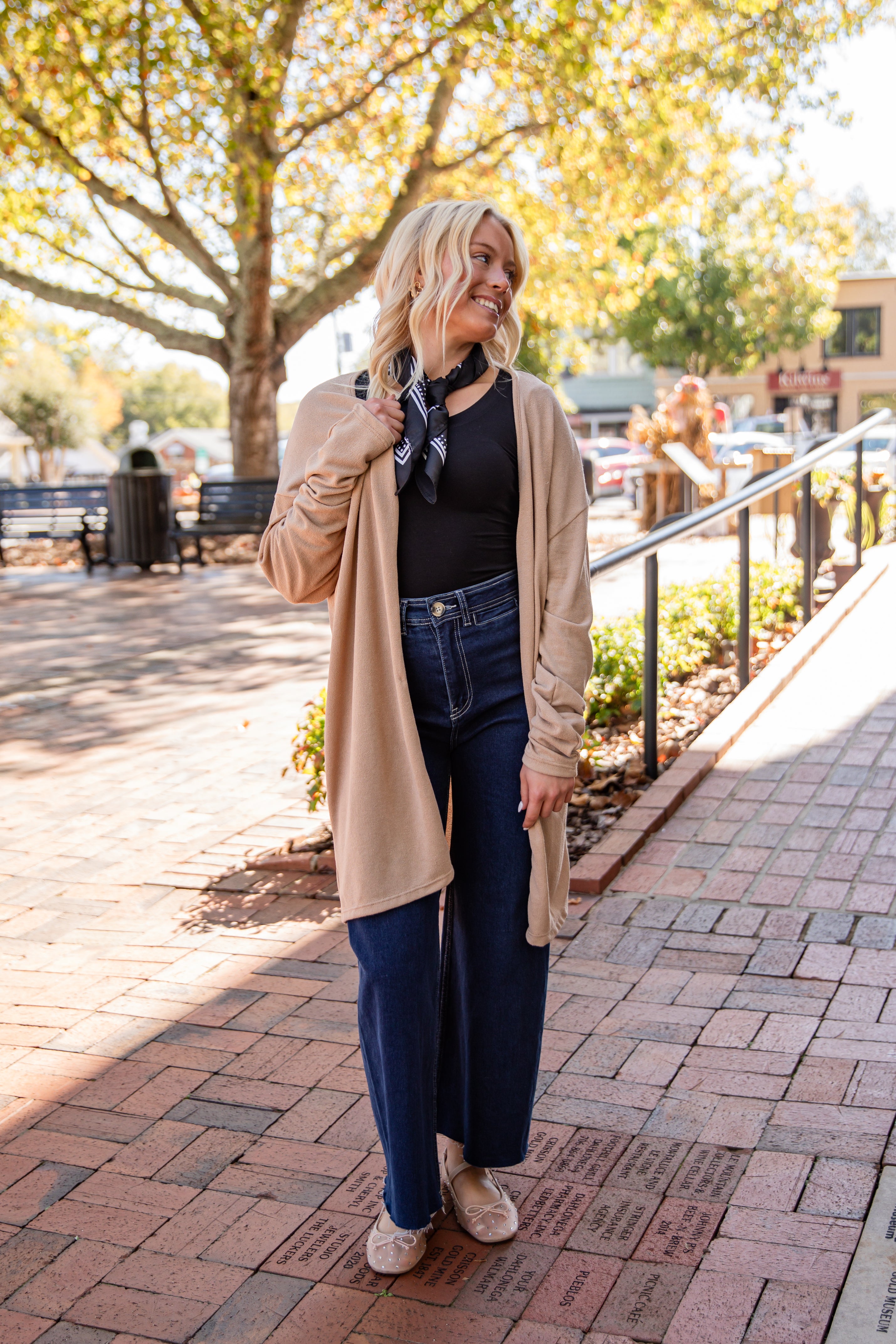 taupe cardigan