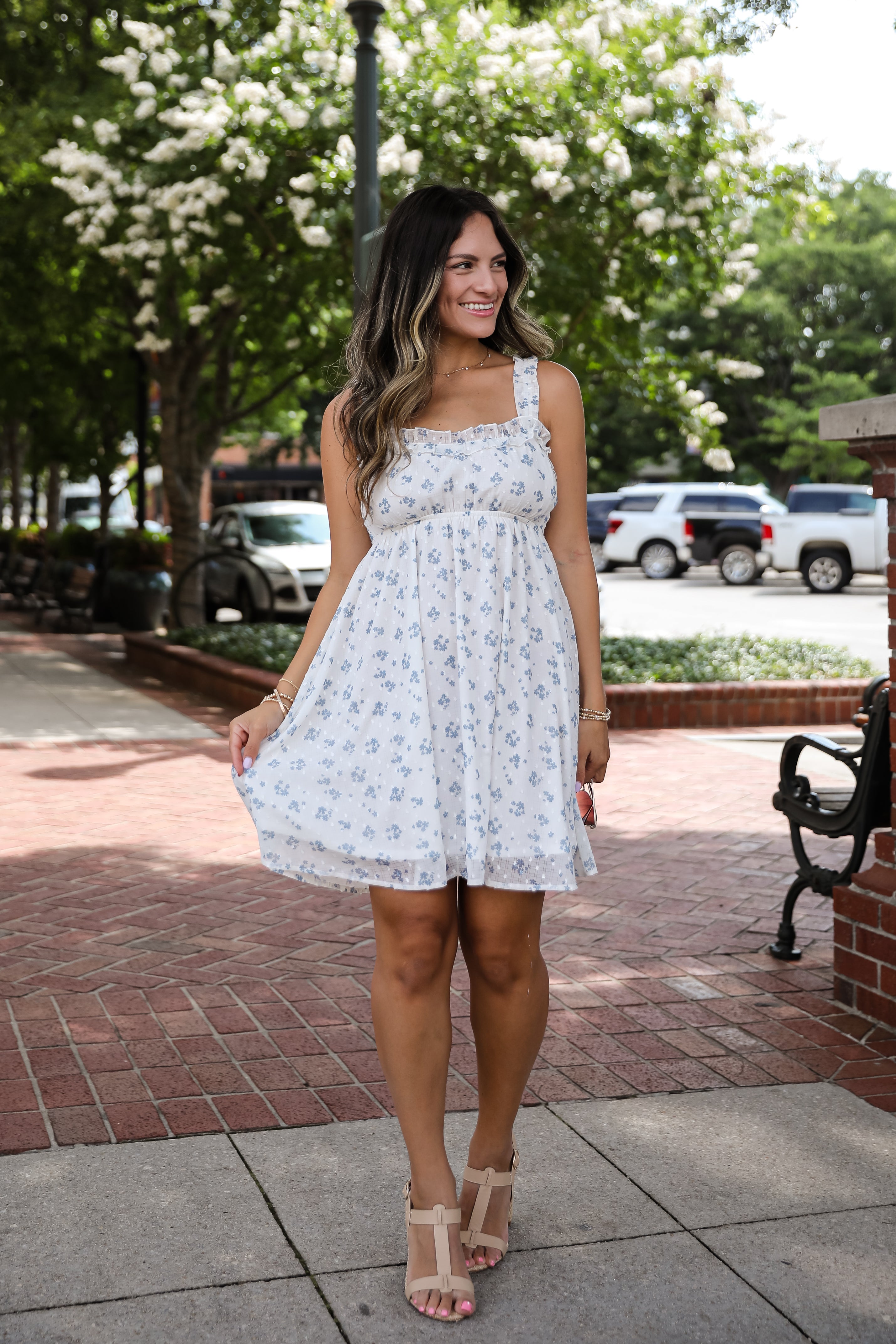 Seriously Sensational White Floral Mini Dress