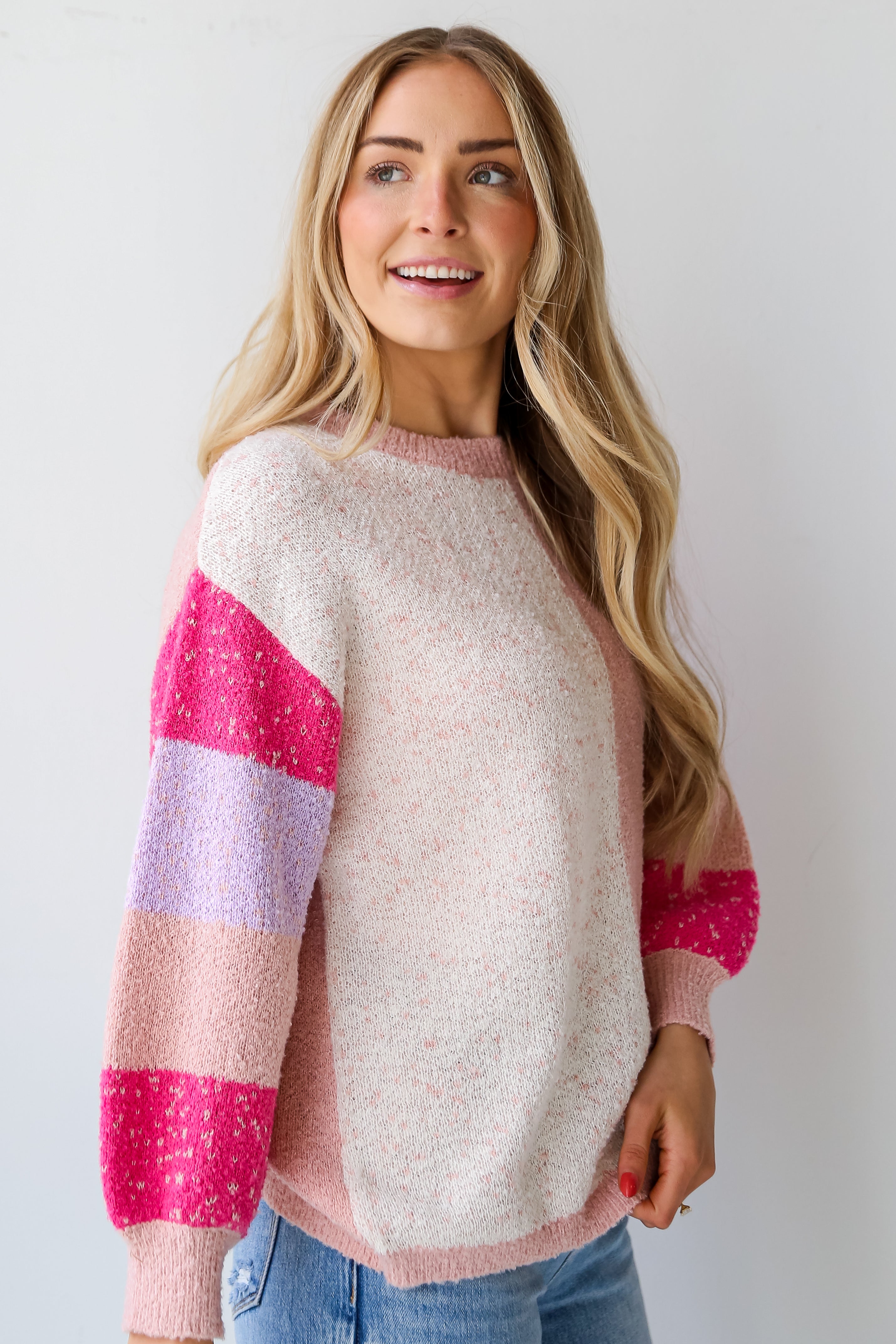 pink sweaters for women