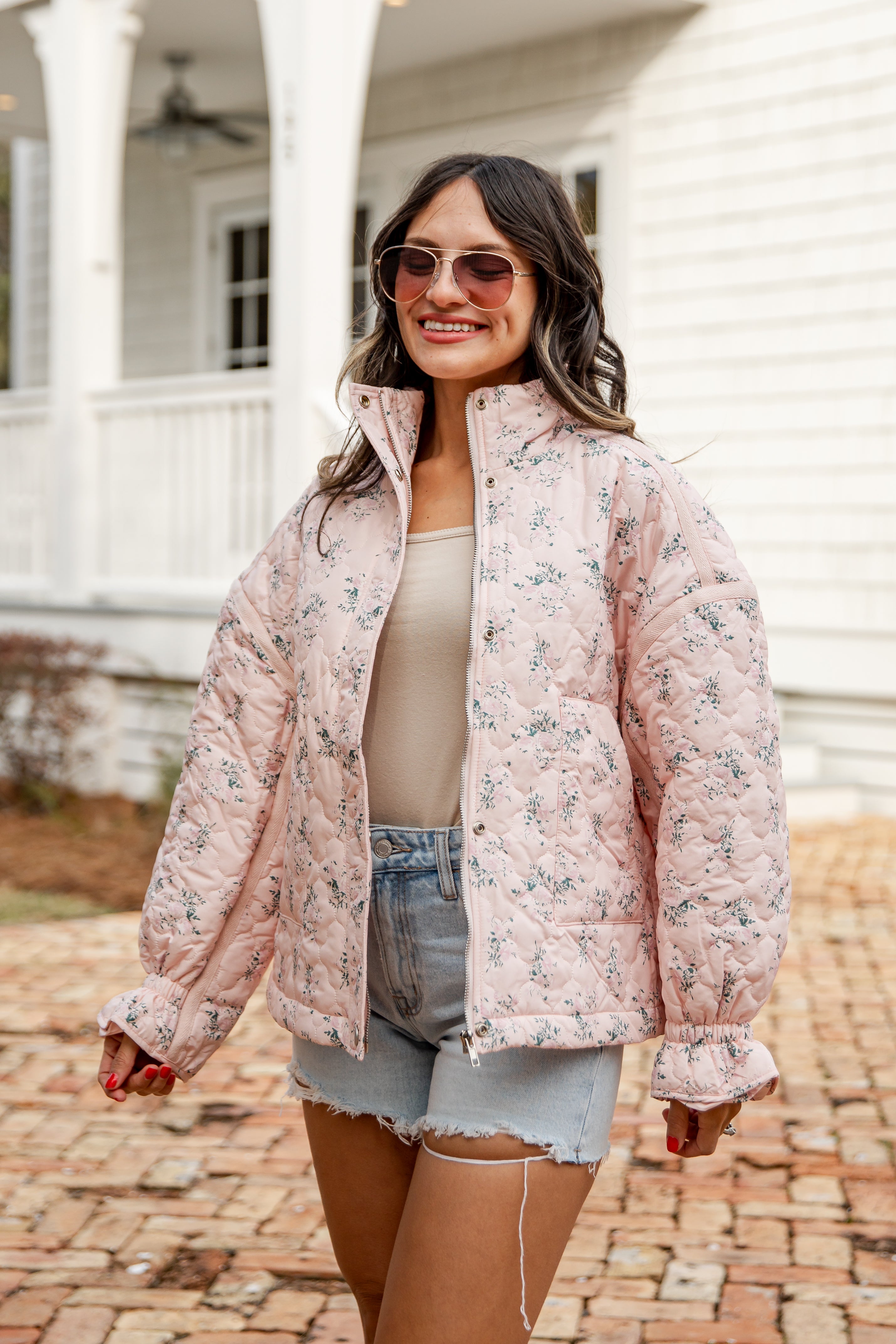 FINAL SALE - Sweet Soul Blush Floral Quilted Jacket