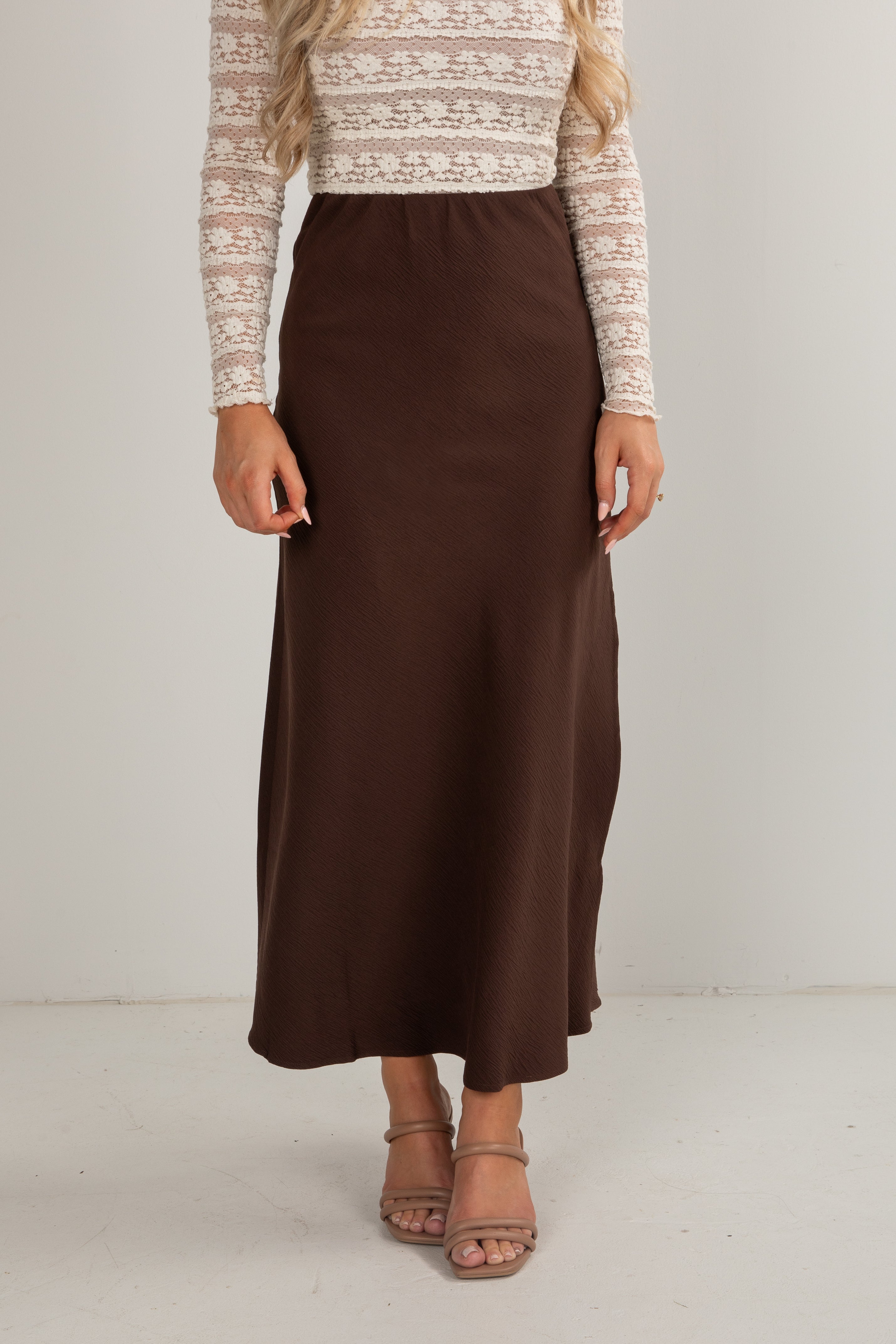 brown maxi skirt