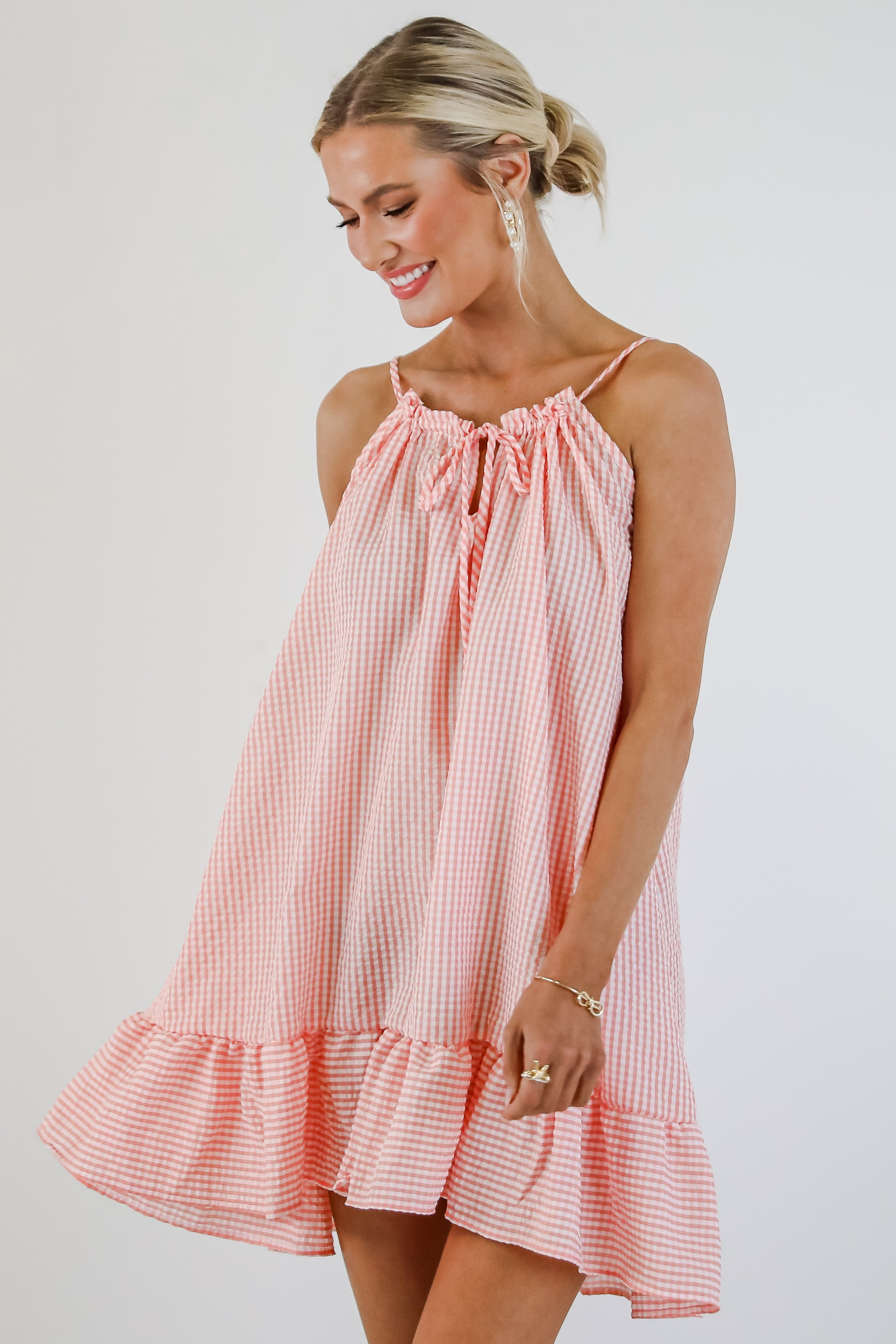 Love Opens Doors Seersucker Mini Dress