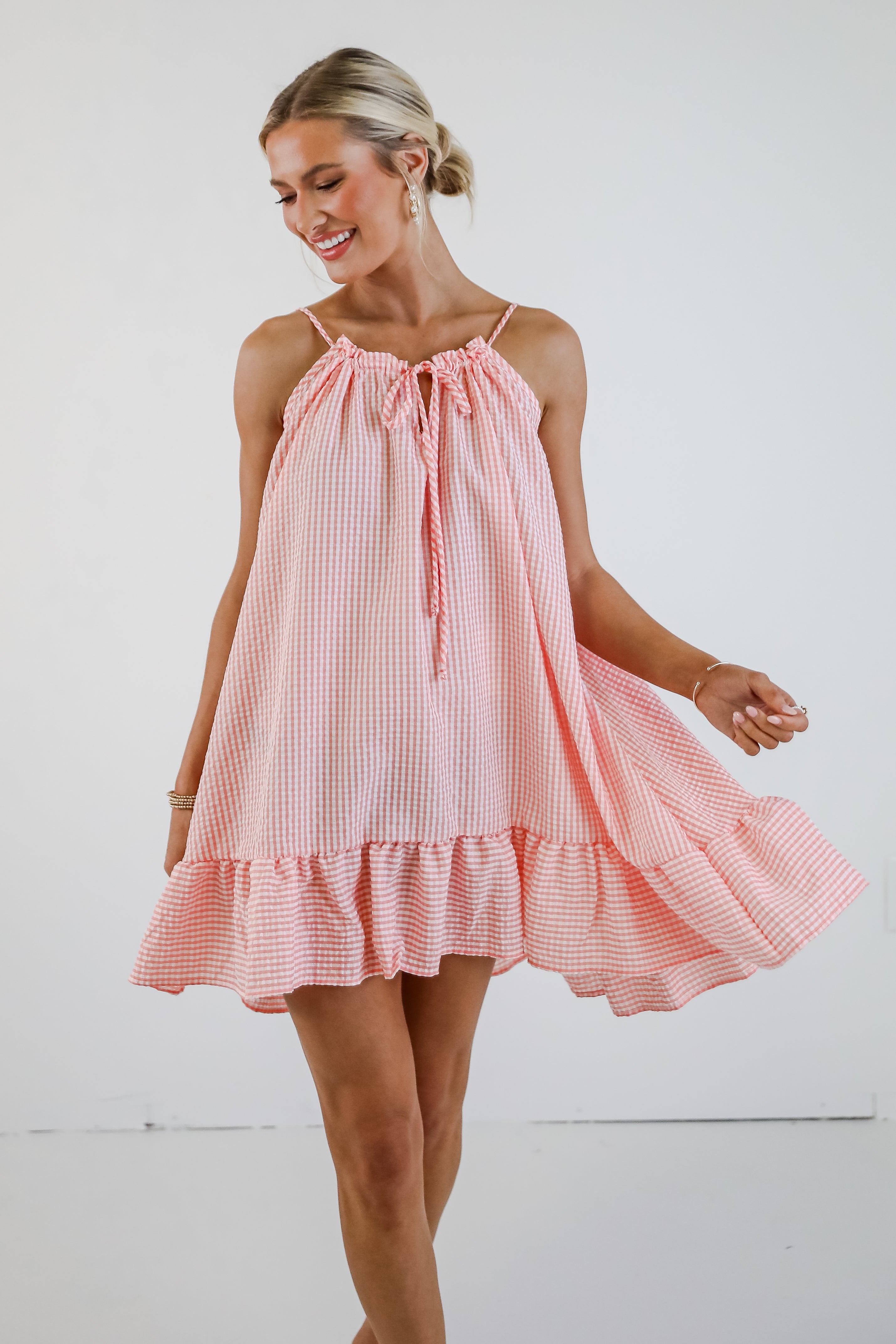 Love Opens Doors Seersucker Mini Dress