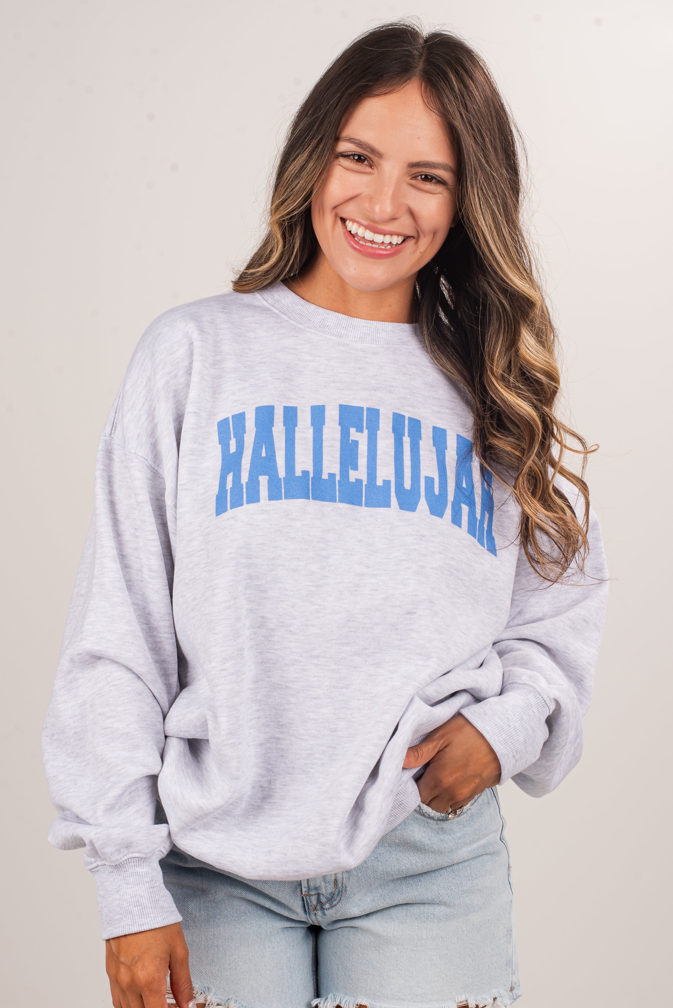 Heather Grey Hallelujah Sweatshirt