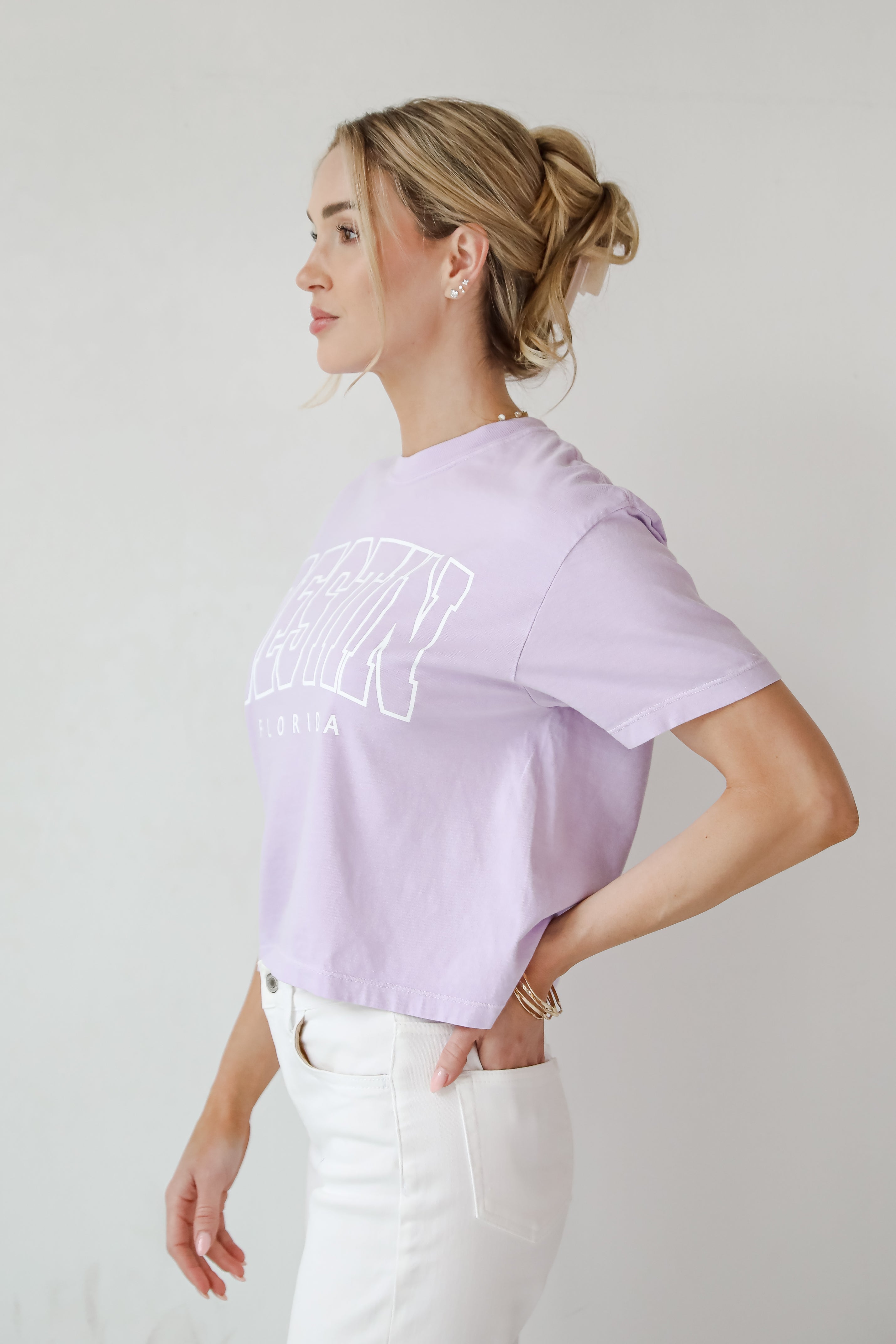 Lavender Destin Florida Cropped Tee