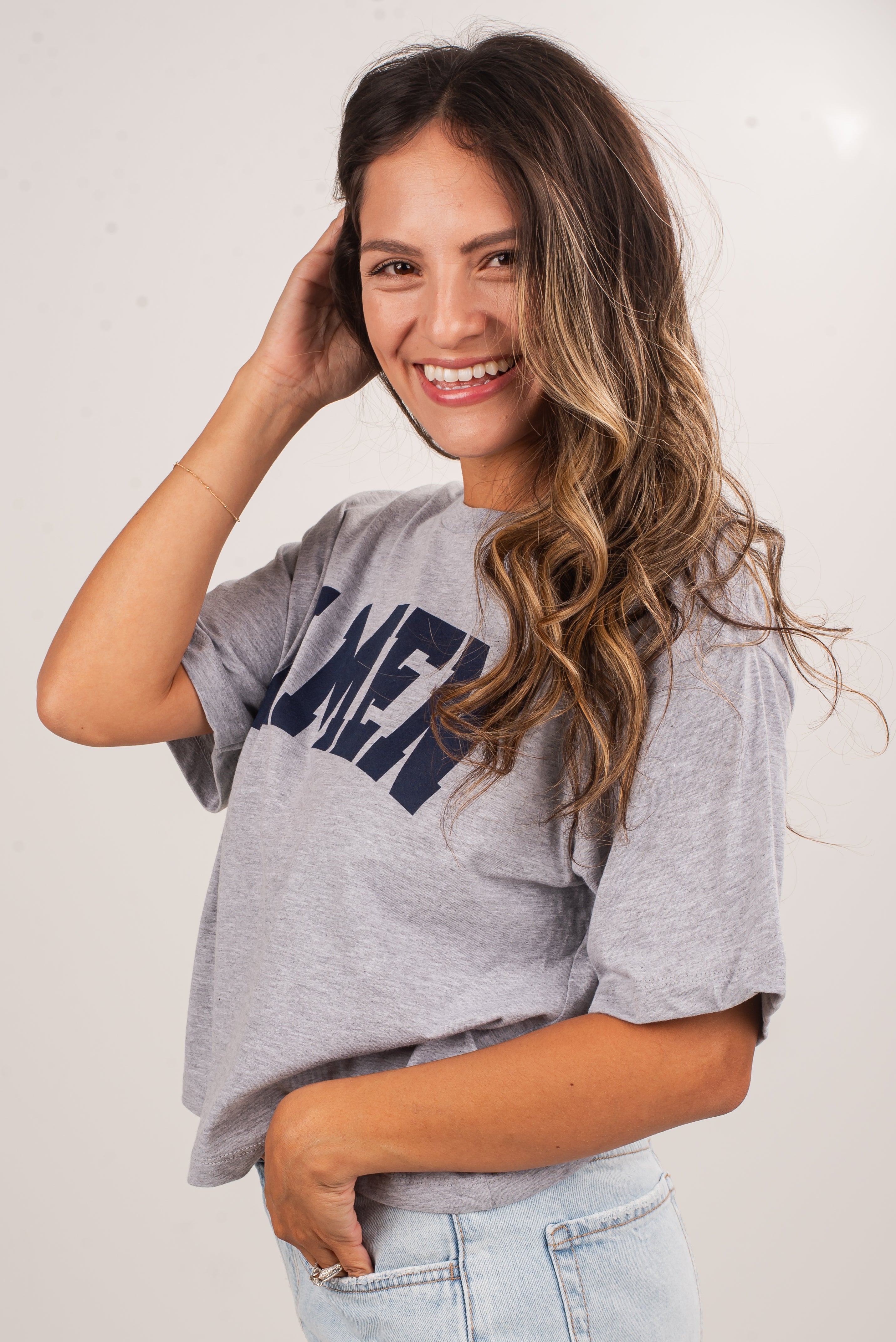 Heather Grey Amen Cropped Tee