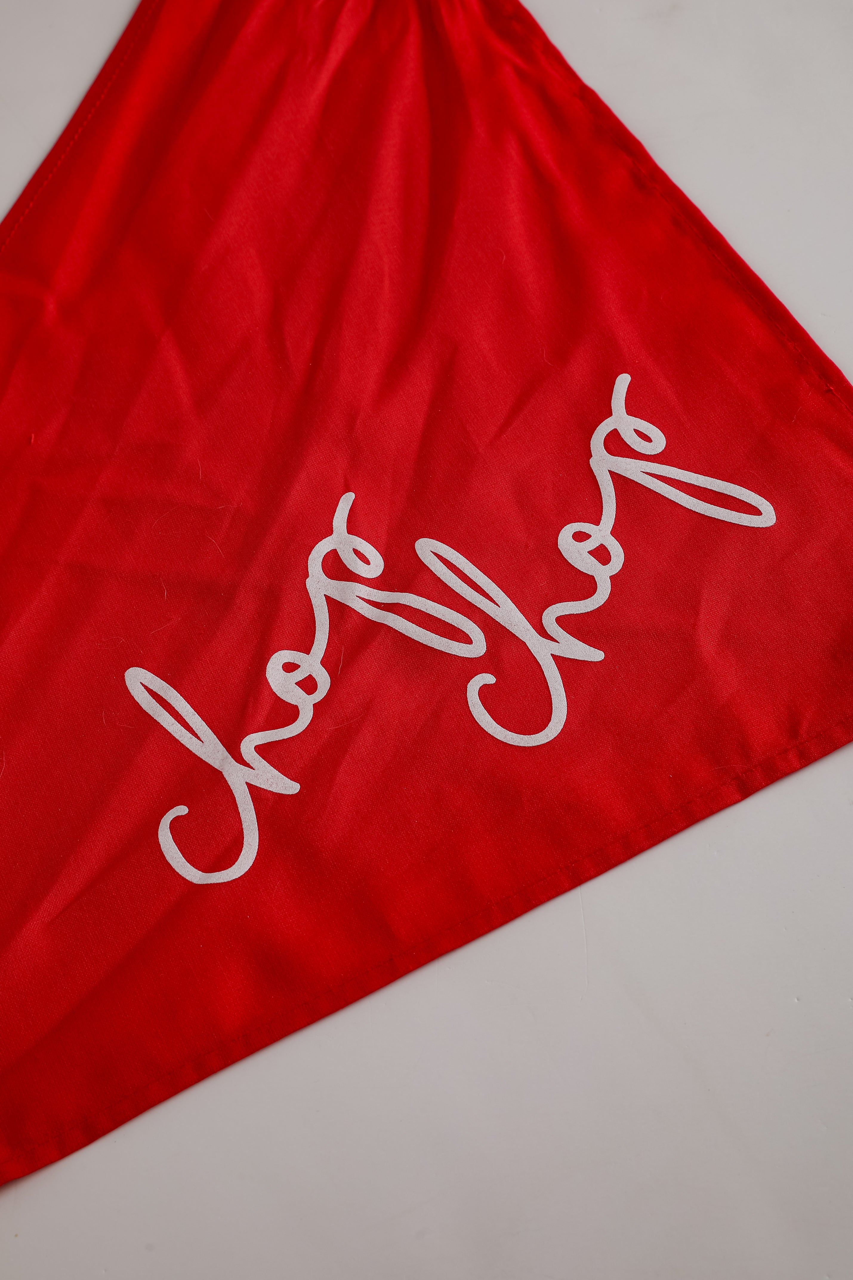 Red Chop Chop Script Dog Bandana