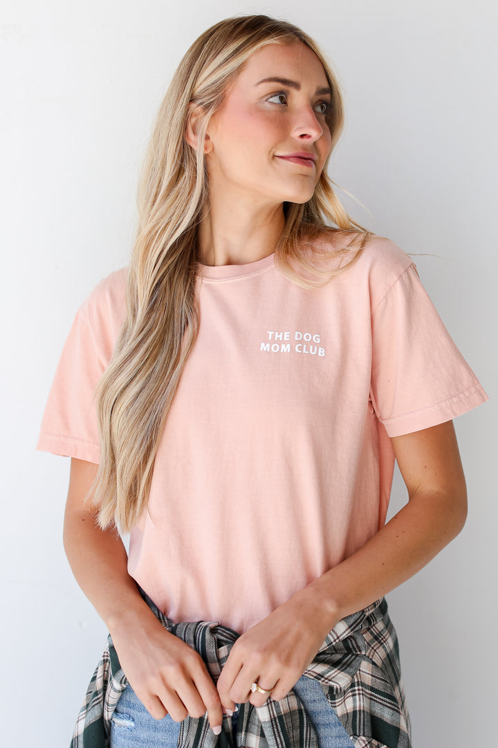 Peach The Dog Mom Club Tee front view