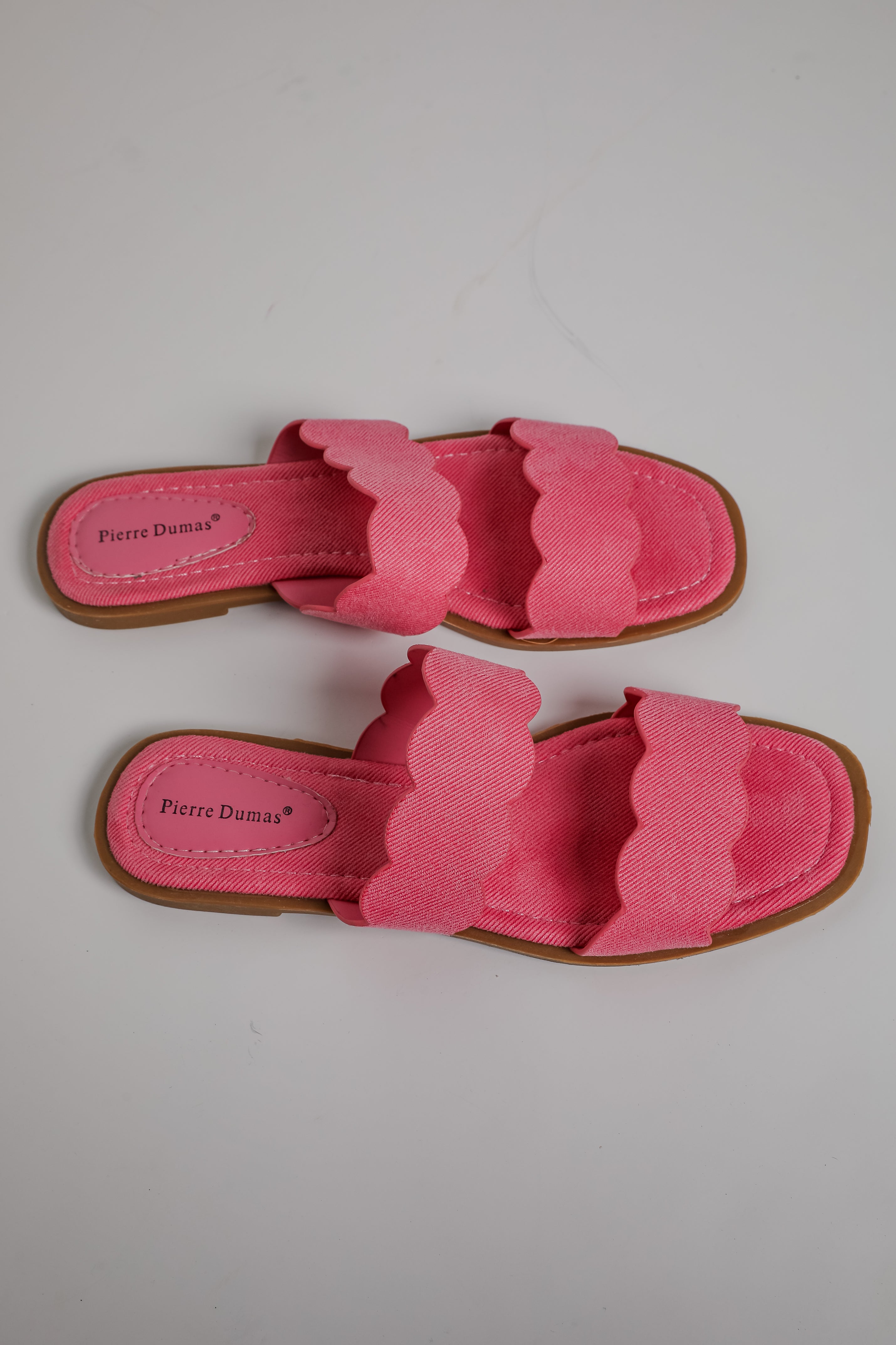 Waves Of My Heart Fuchsia Double Strap Slide Sandals