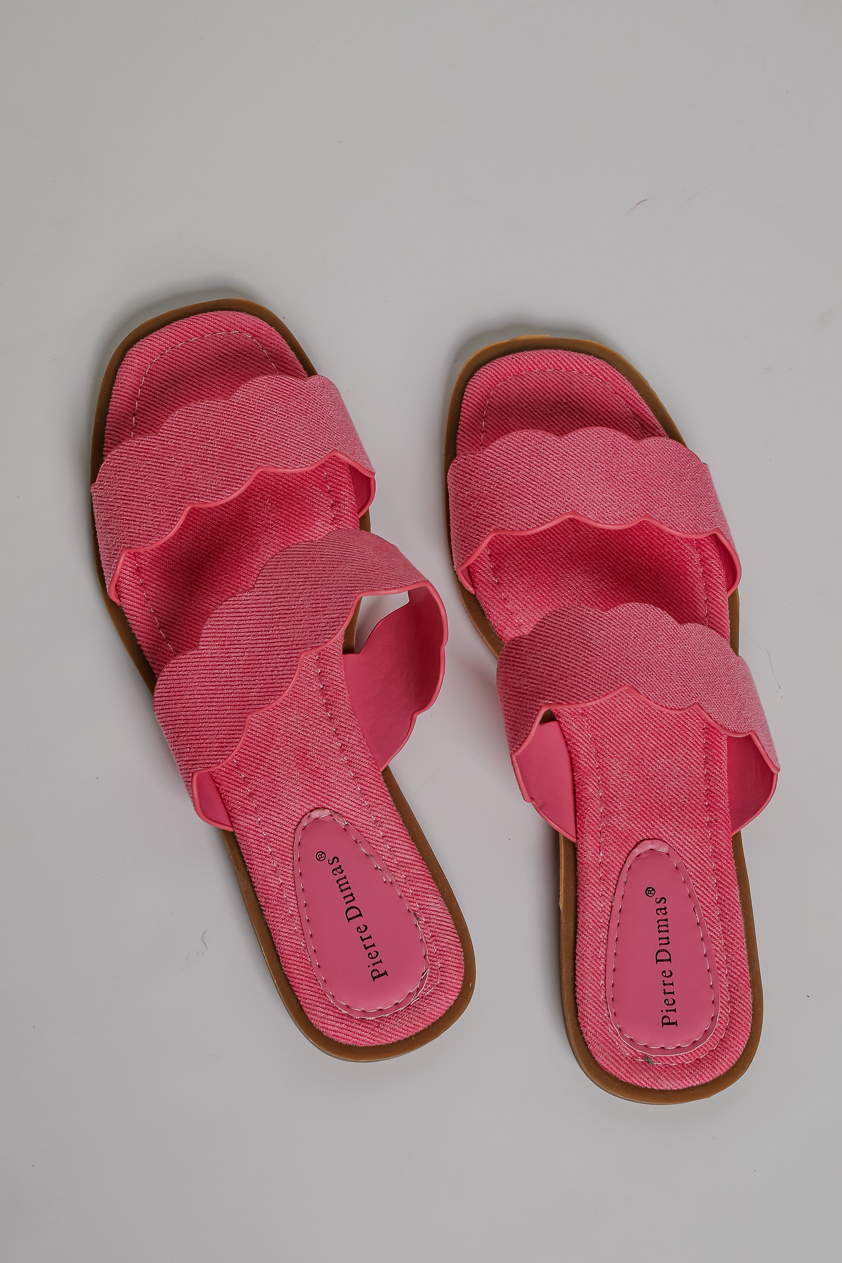 Waves Of My Heart Fuchsia Double Strap Slide Sandals