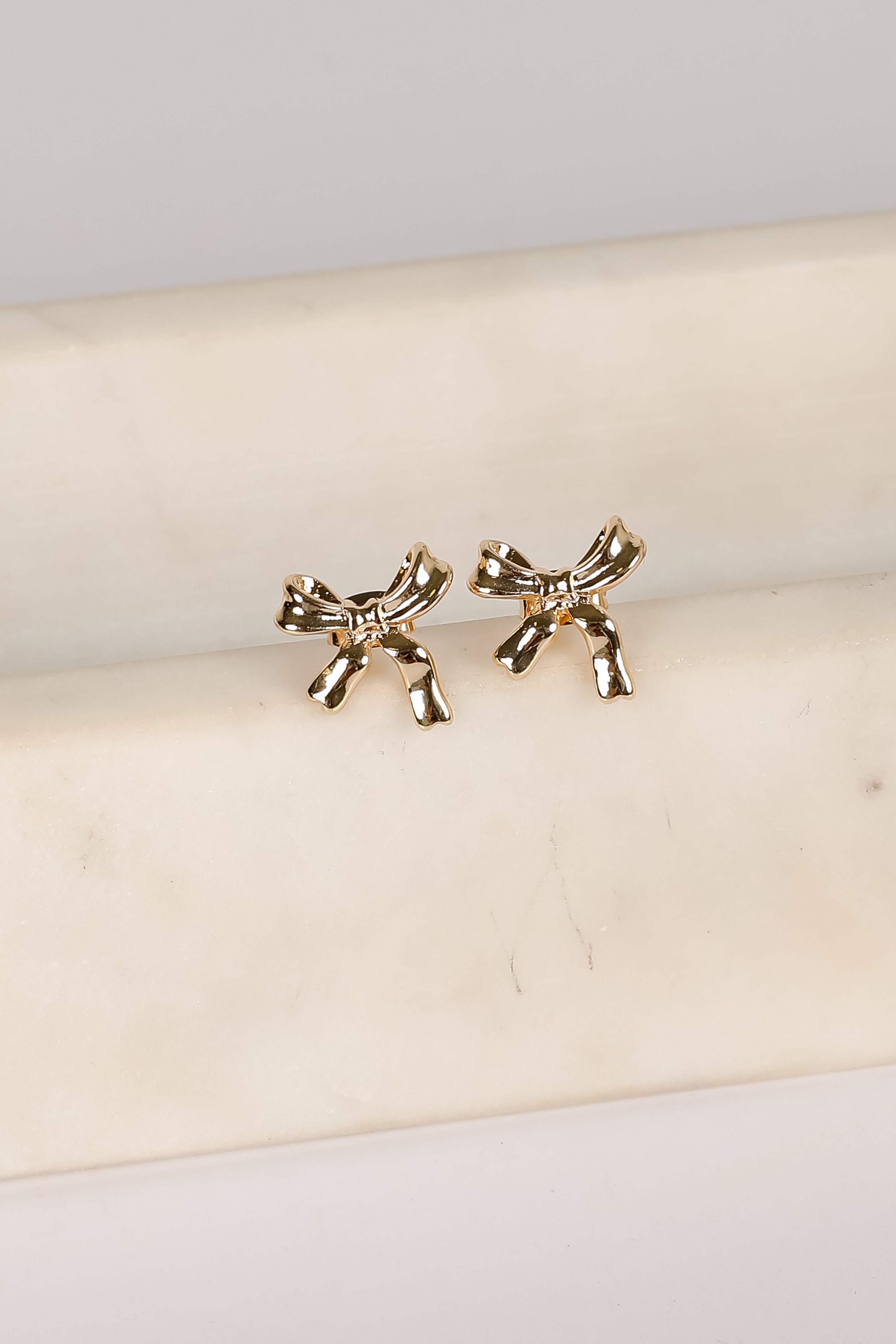Stephanie Gold Bow Earrings