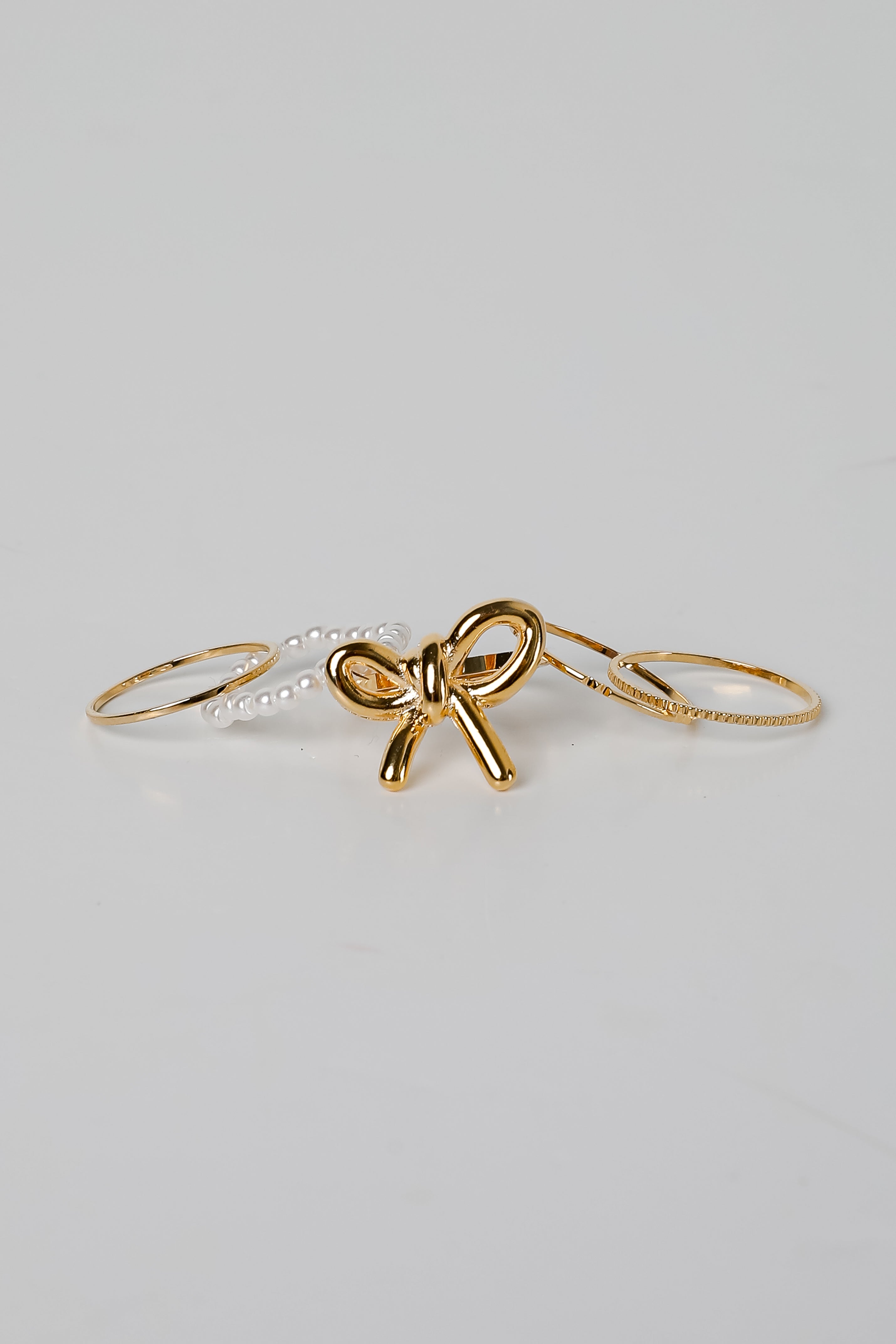 Eliana Gold Bow Ring Set