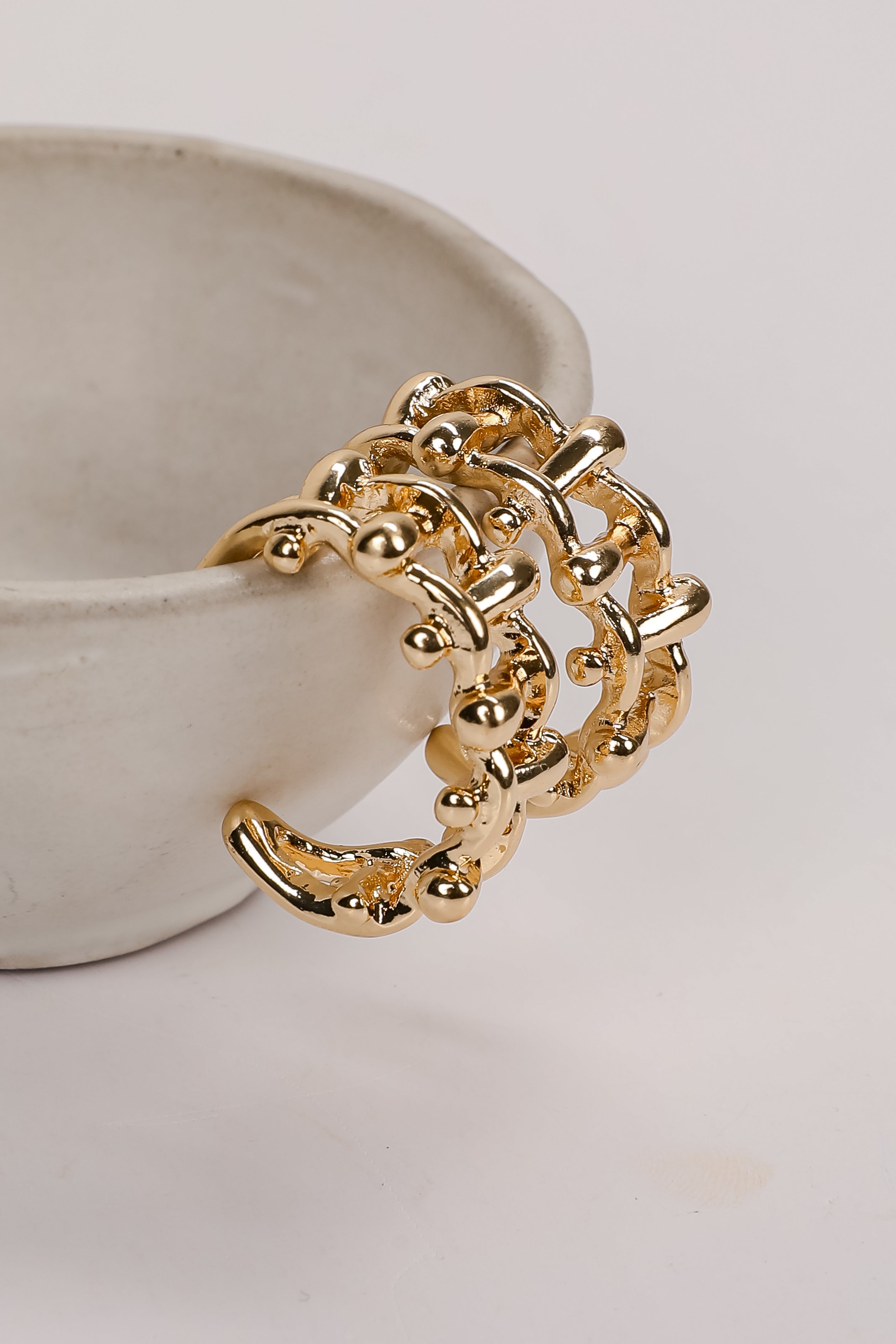 Maggie Gold Chainlink Hoop Earrings