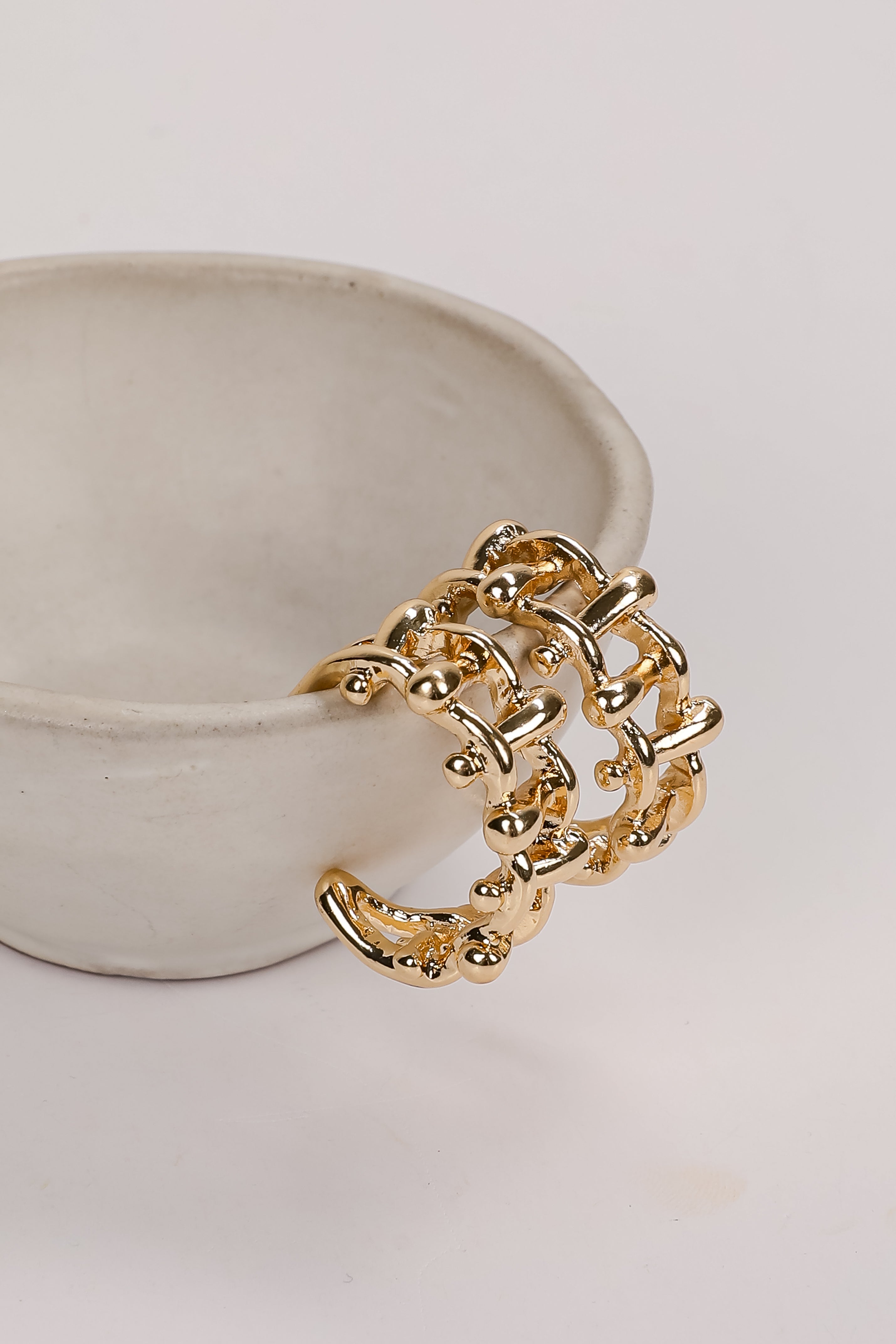 Maggie Gold Chainlink Hoop Earrings