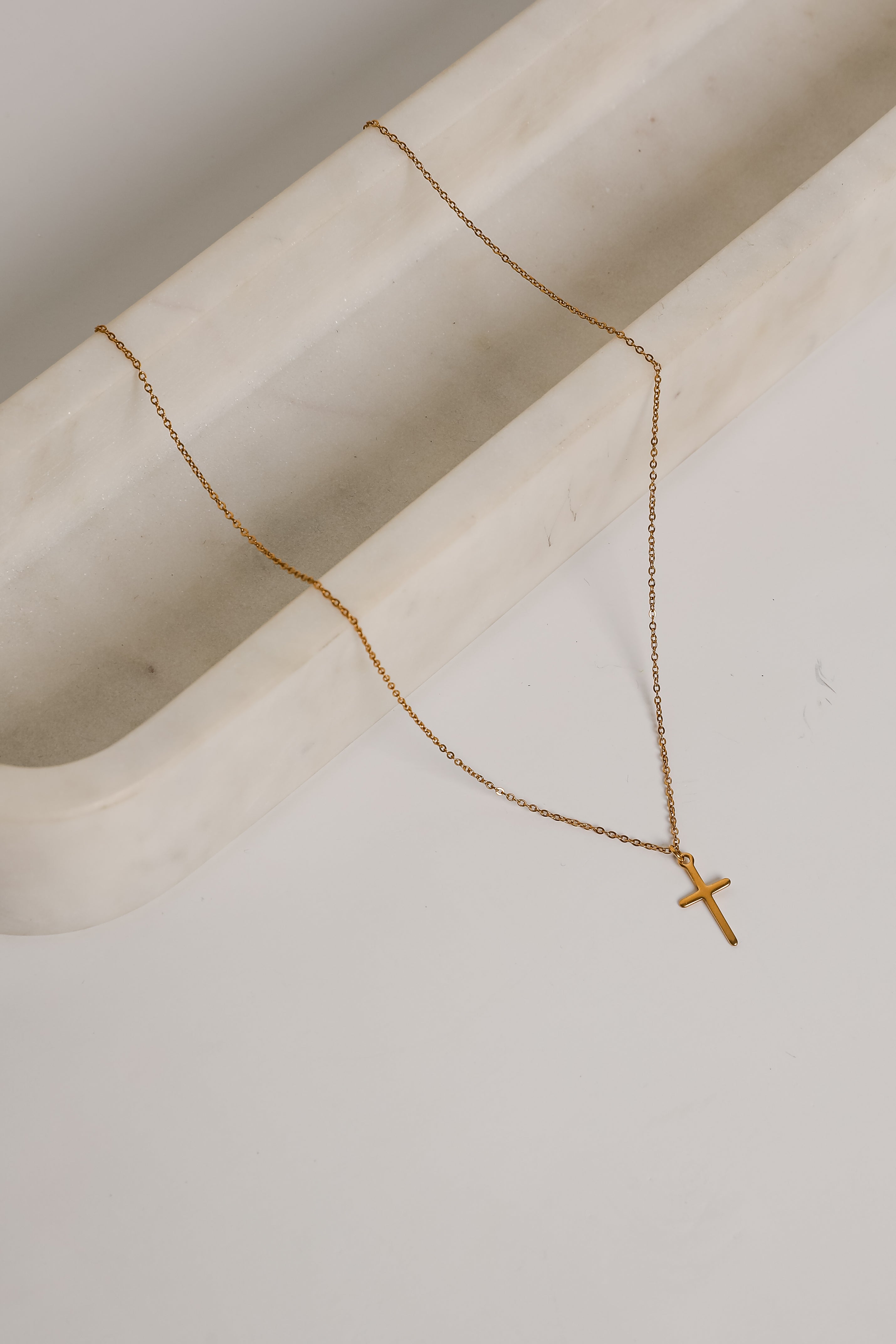 Paisley Gold Cross Charm Necklace
