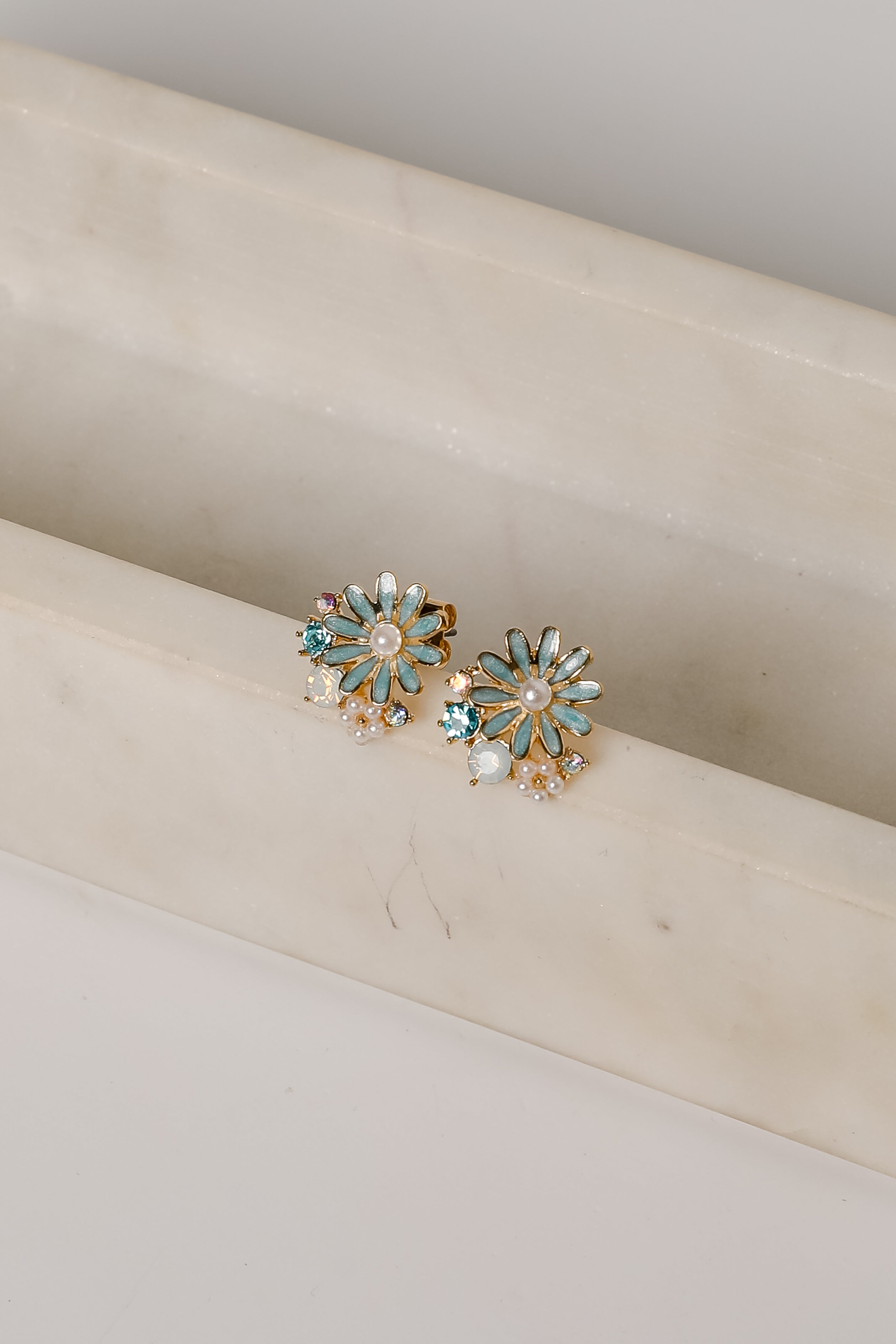 Charlie Gold Flower Stud Earrings