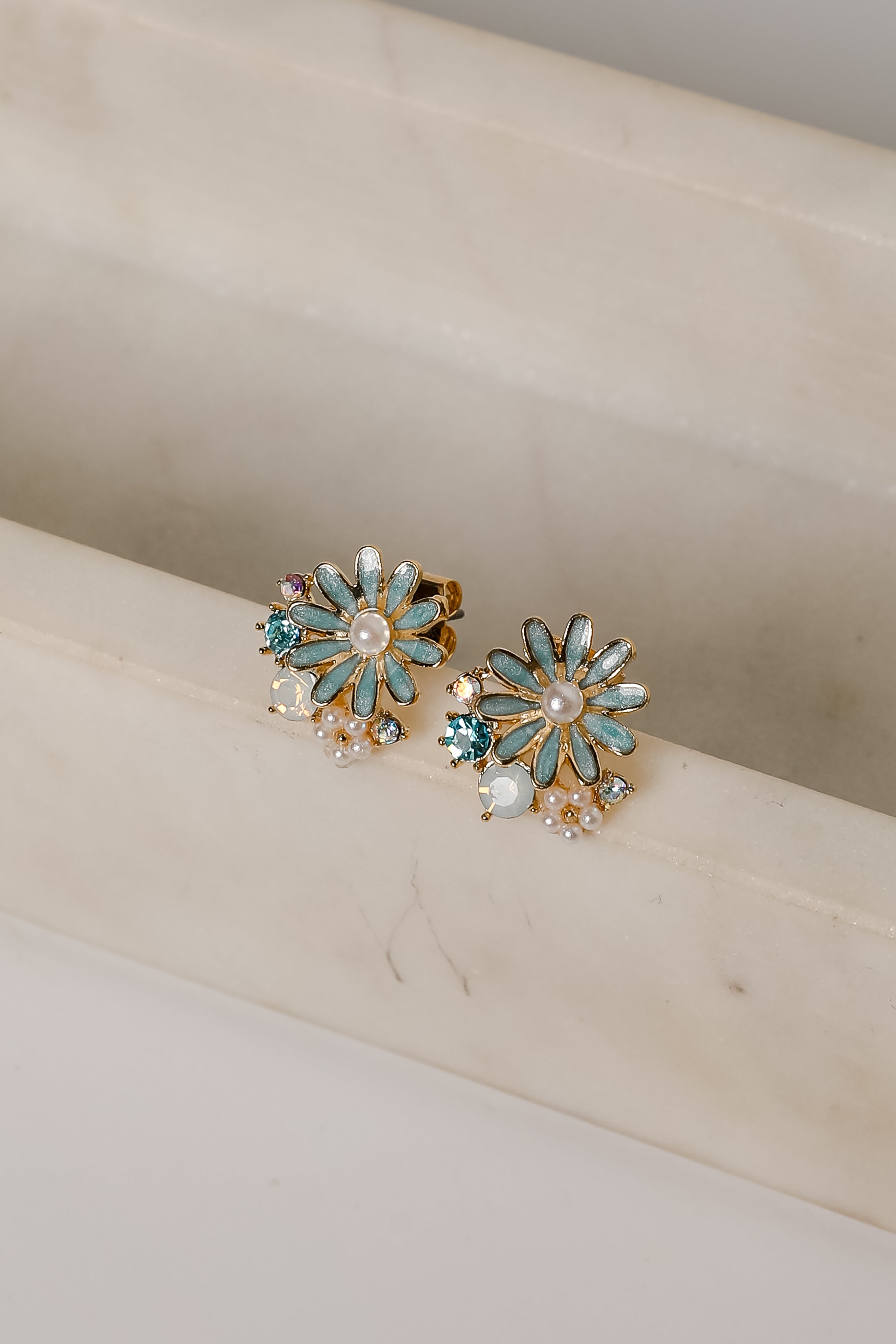 Charlie Gold Flower Stud Earrings