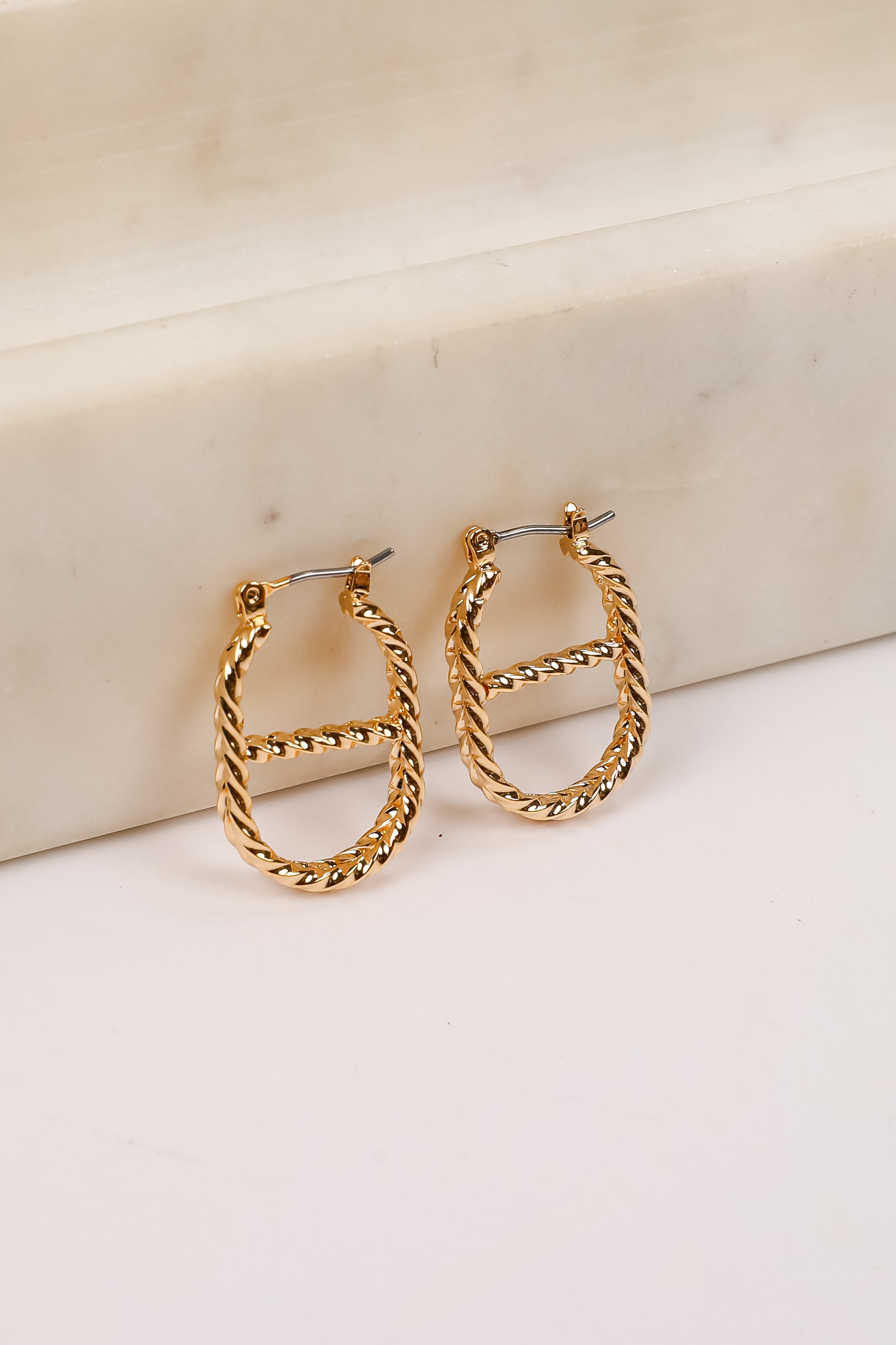 Charlie Gold Oval Hoop Earrings