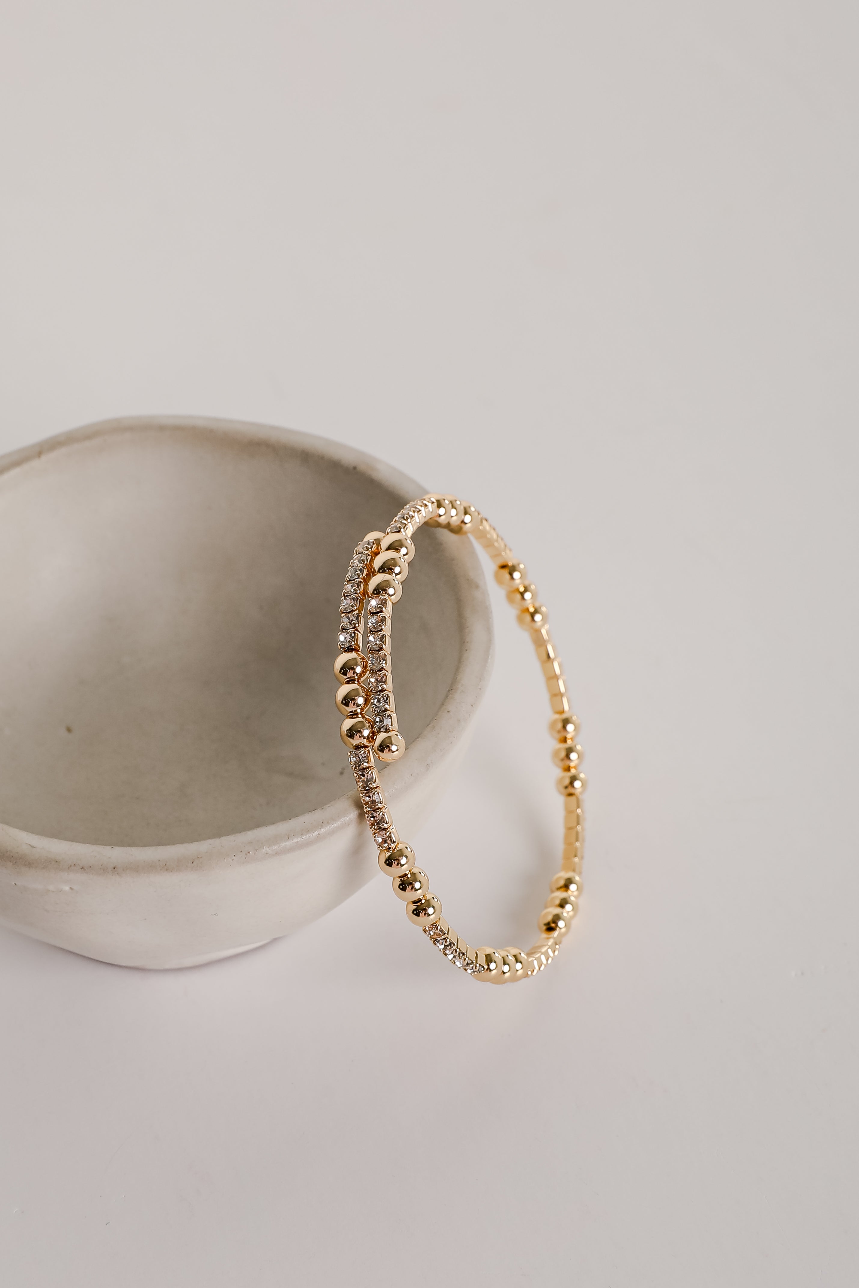 Joanna Gold Beaded Rhinestone Cuff Bracelet