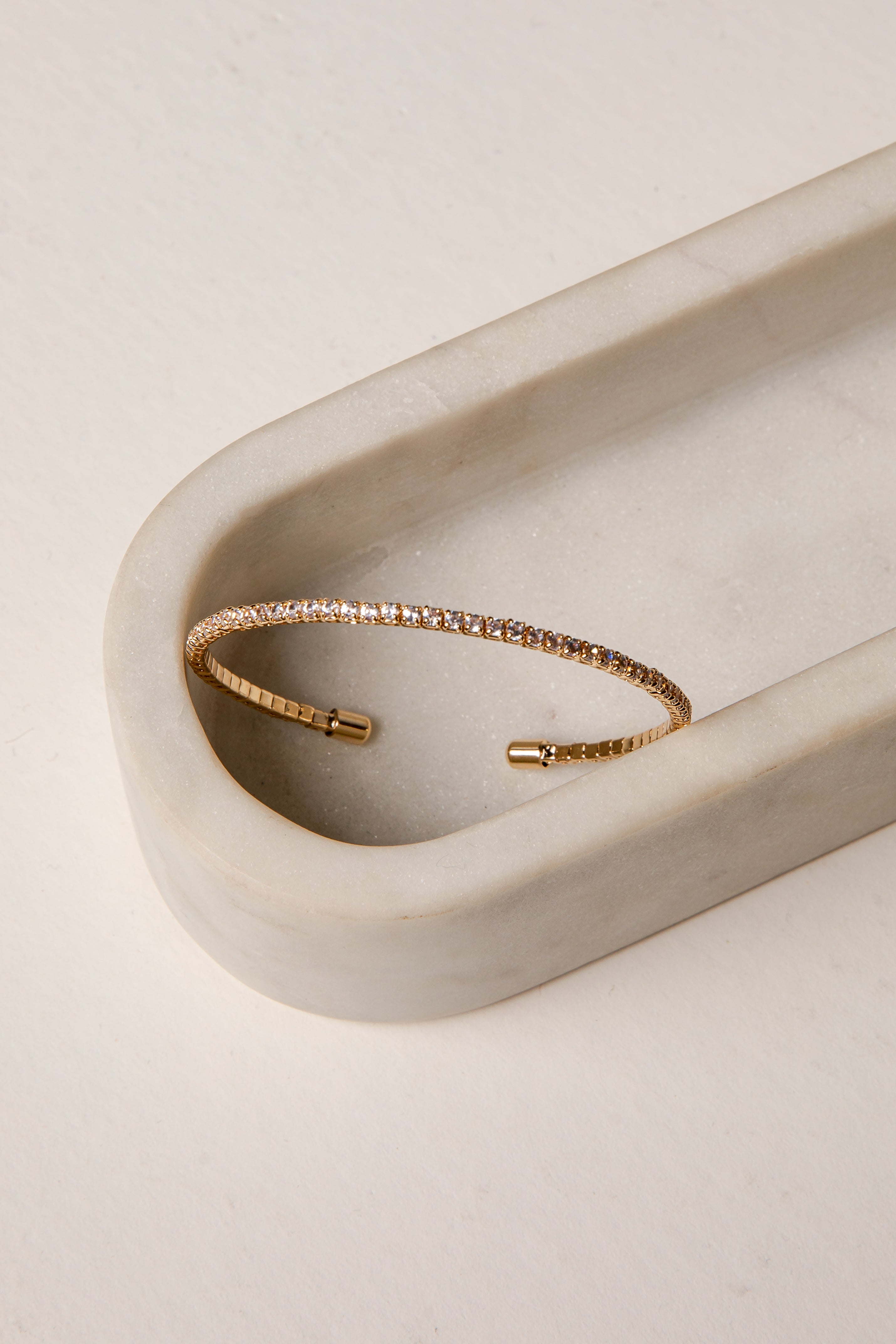 Michelle Gold Rhinestone Cuff Bracelet