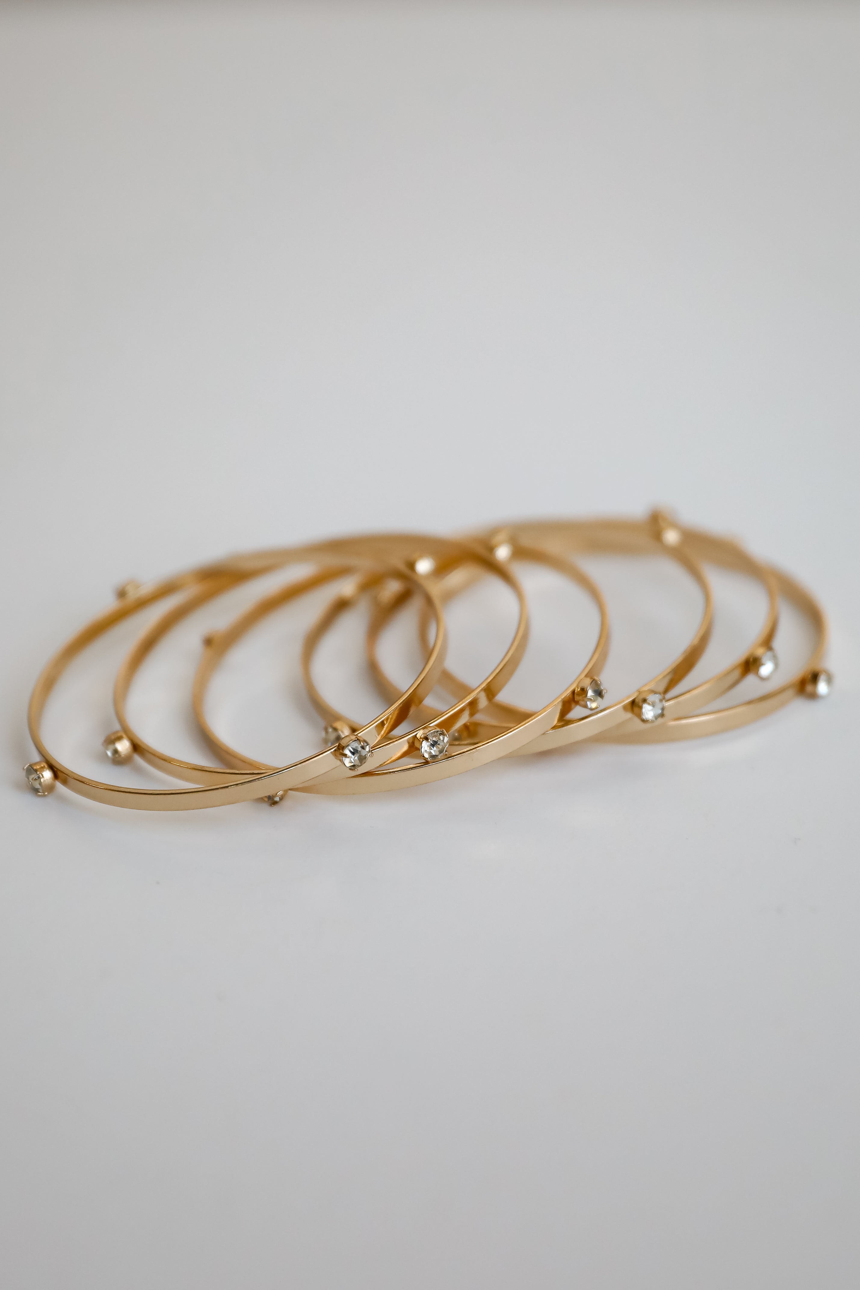 Ashley Gold Rhinestone Bangle Set