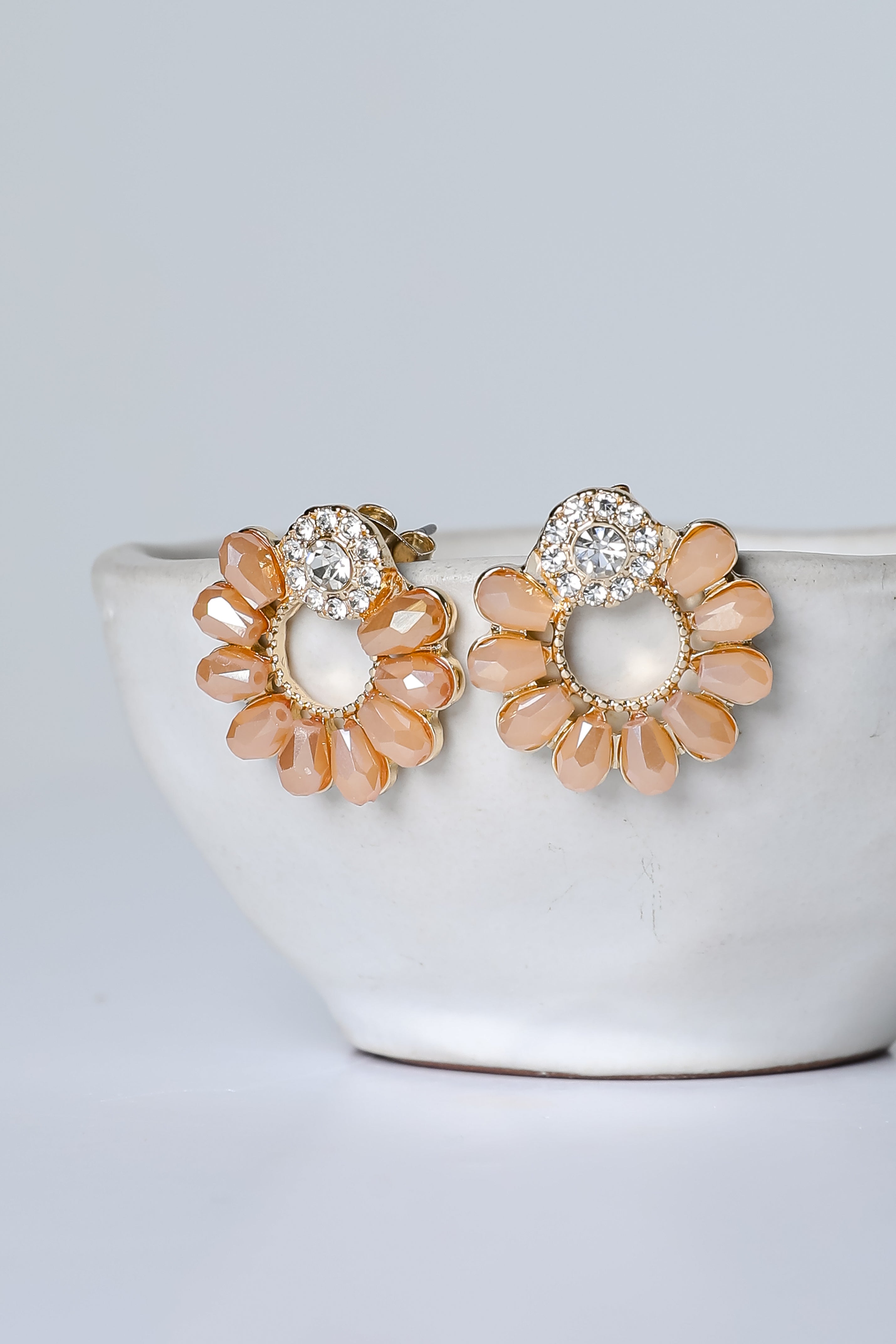 Audrey Gold Gemstone Circle Earrings