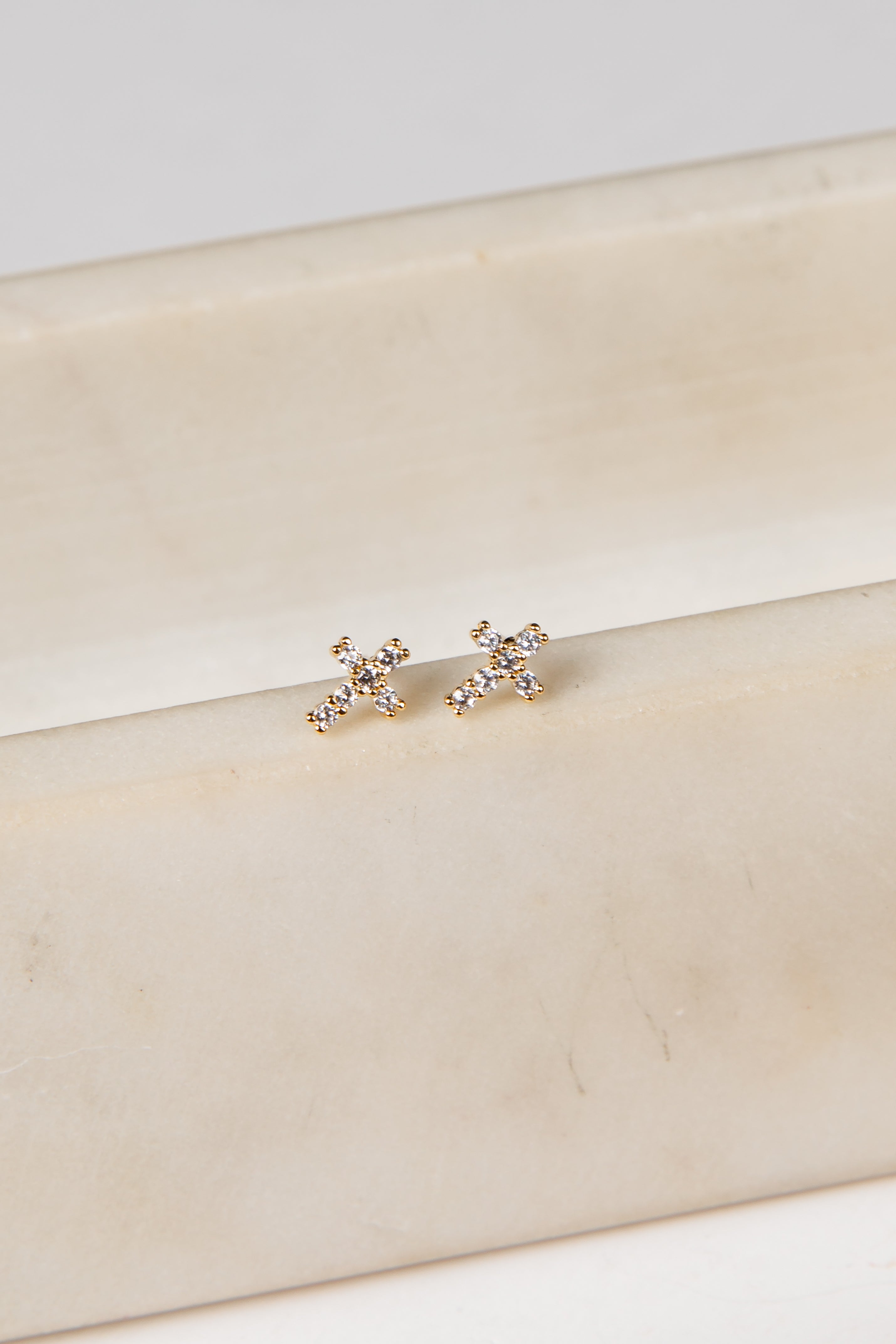 dainty cross earrings