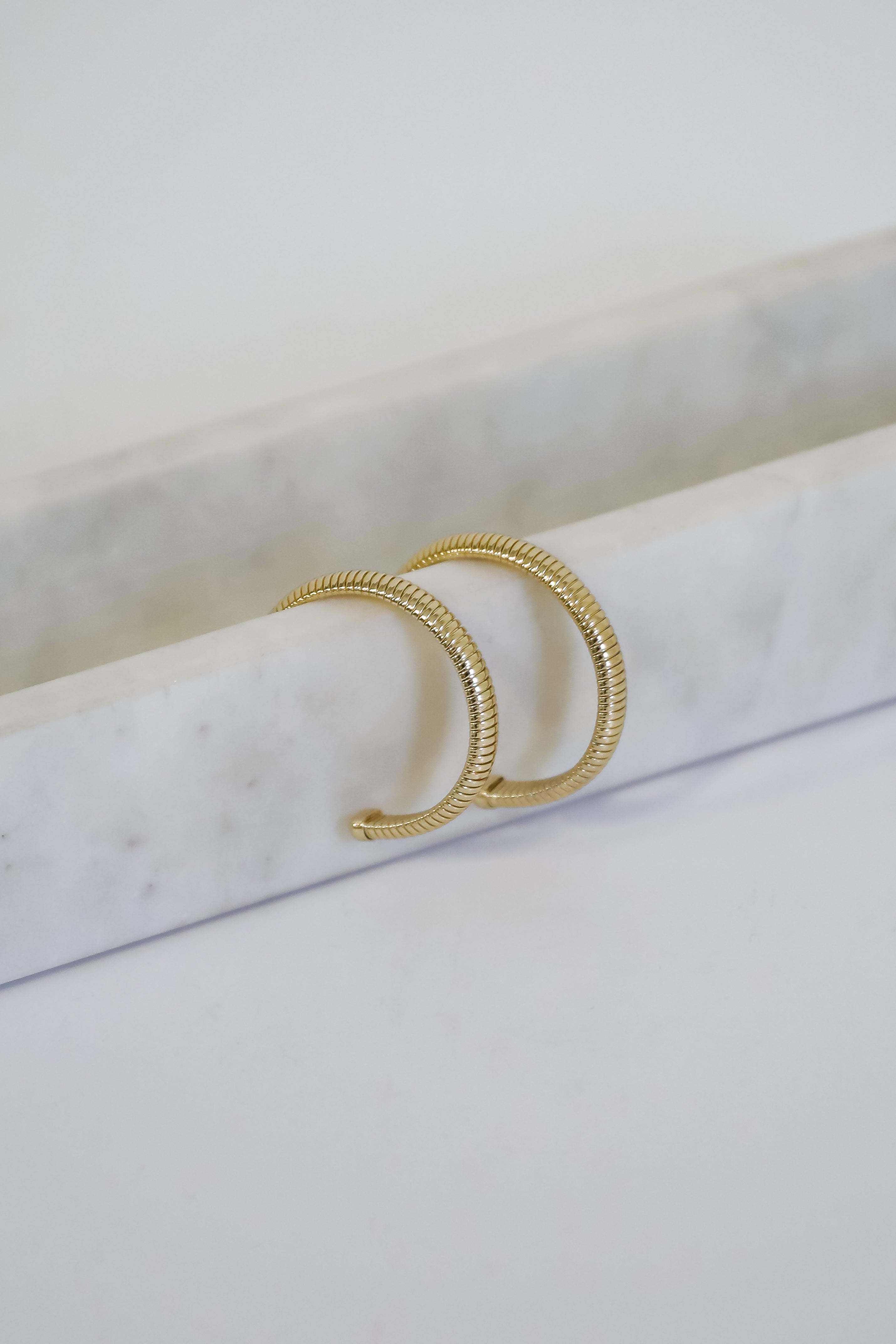 Harlow Gold Textured Hoop Earrings
