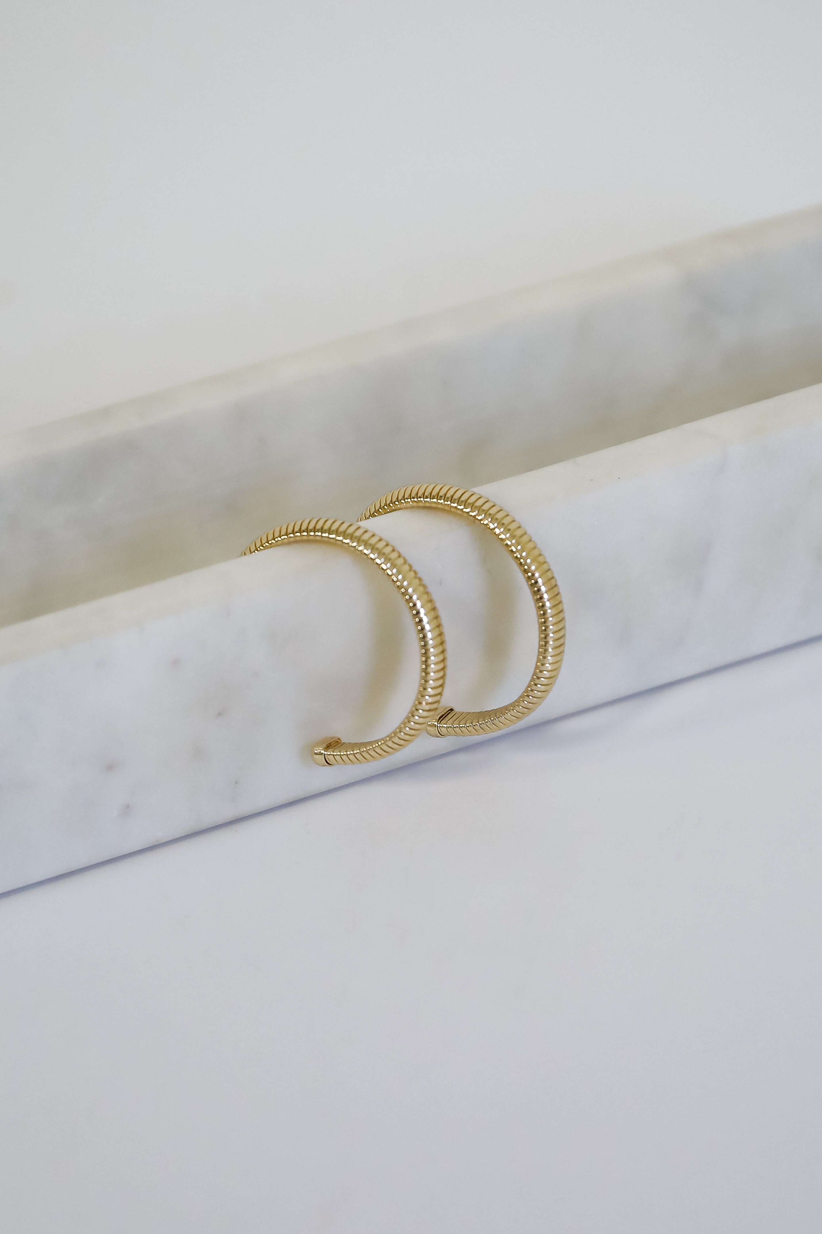 Harlow Gold Textured Hoop Earrings