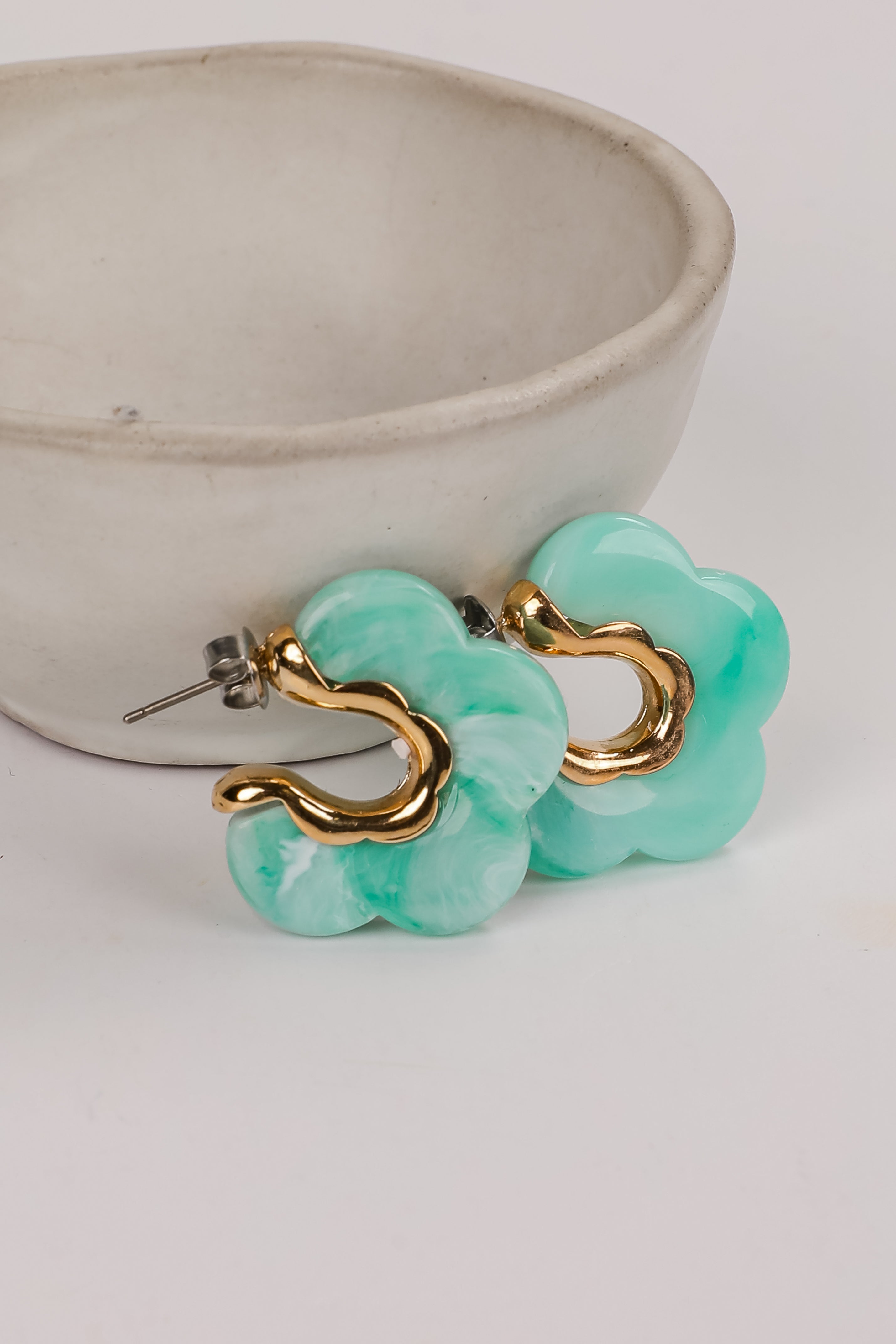 Bree Acrylic Flower Hoop Earrings