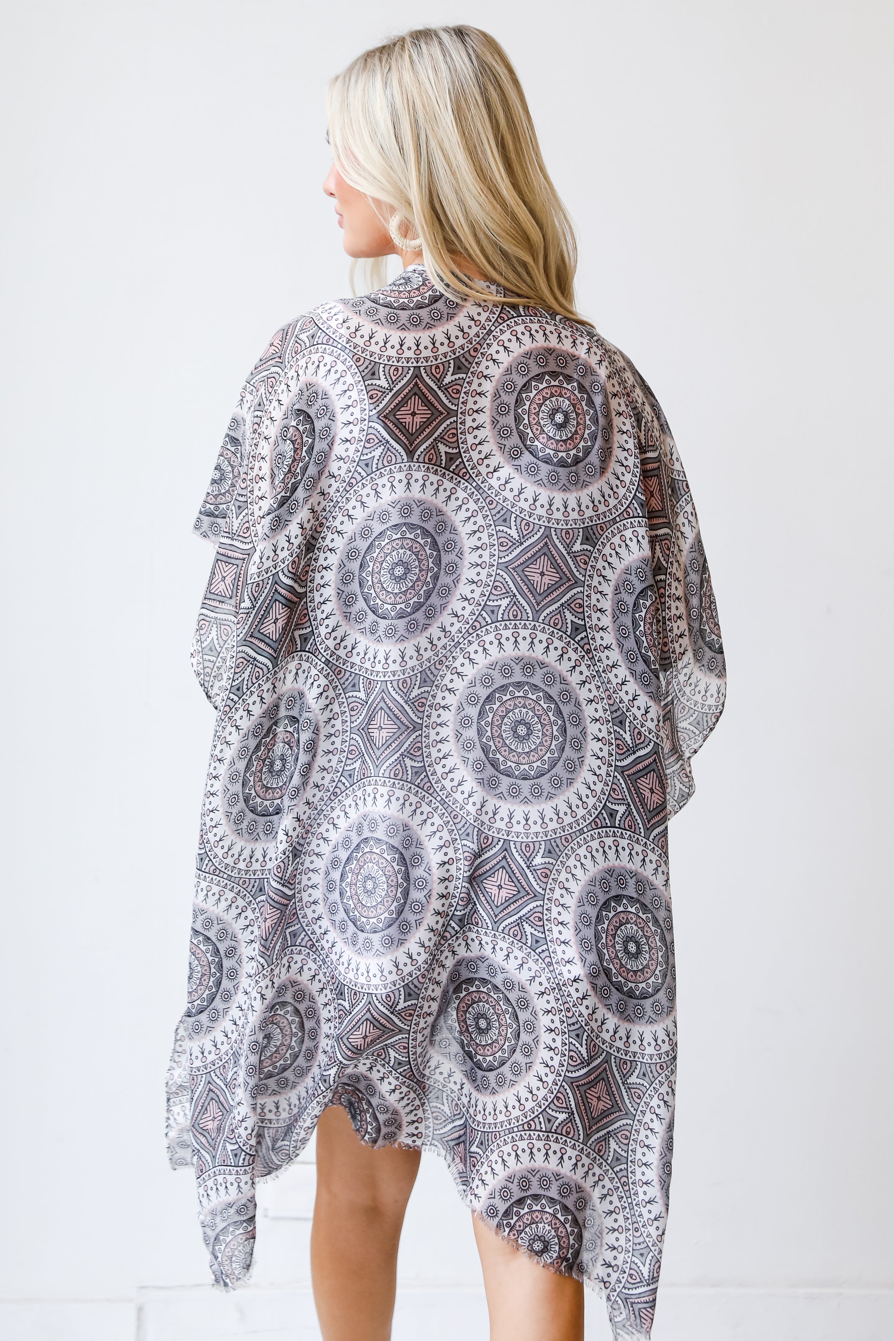grey Kimono back view