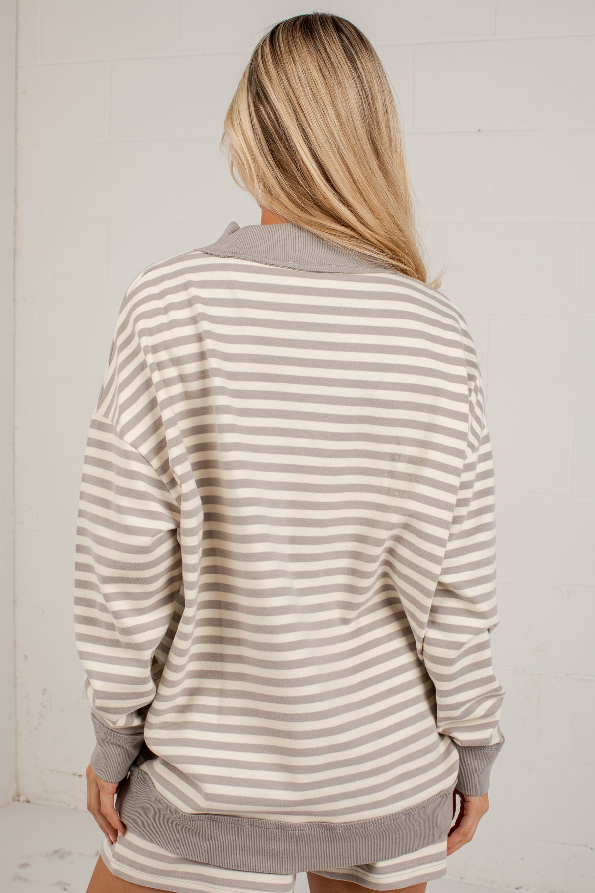 Always Fun Striped Mock Neck Top