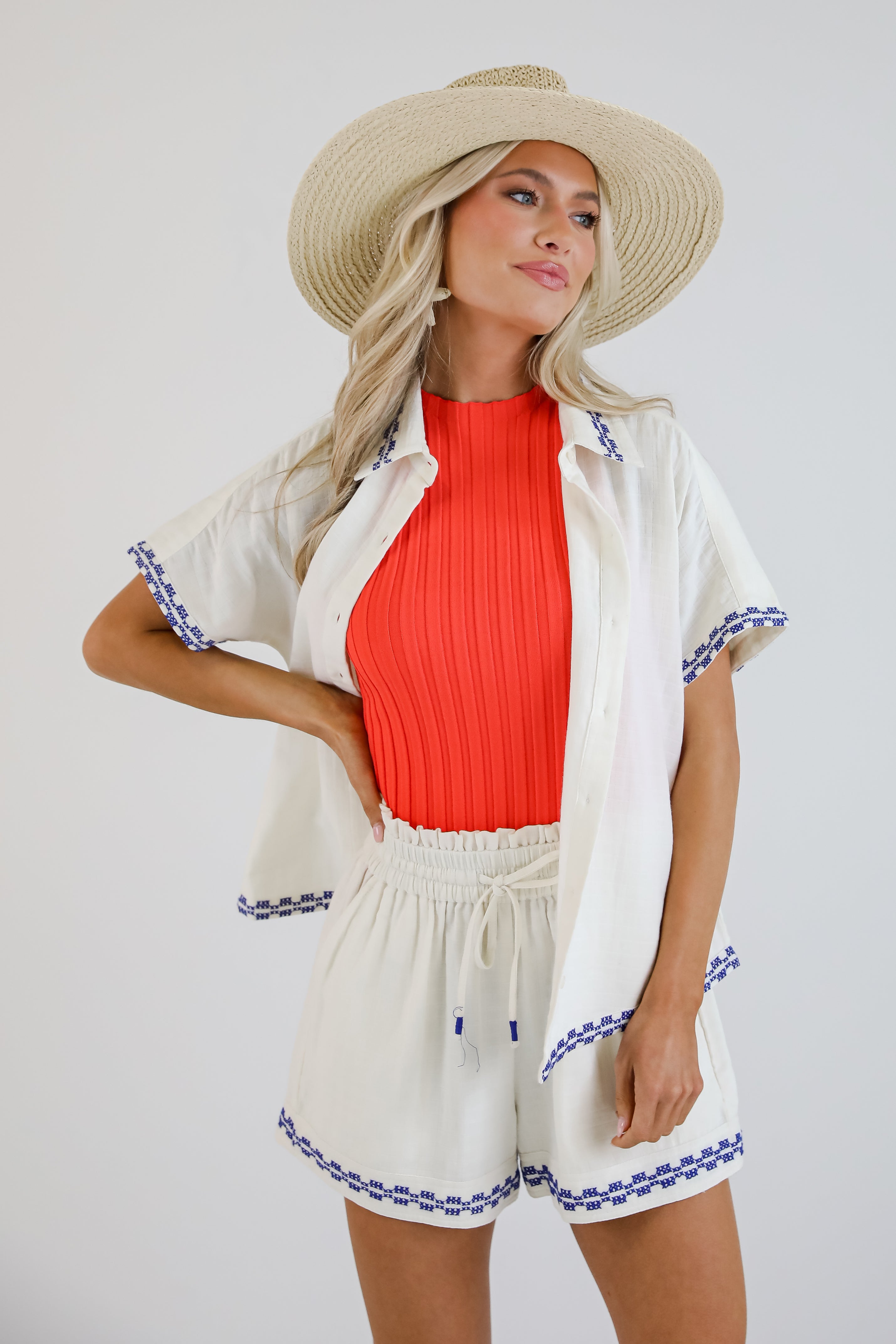 Mykonos Memories Ivory Shorts