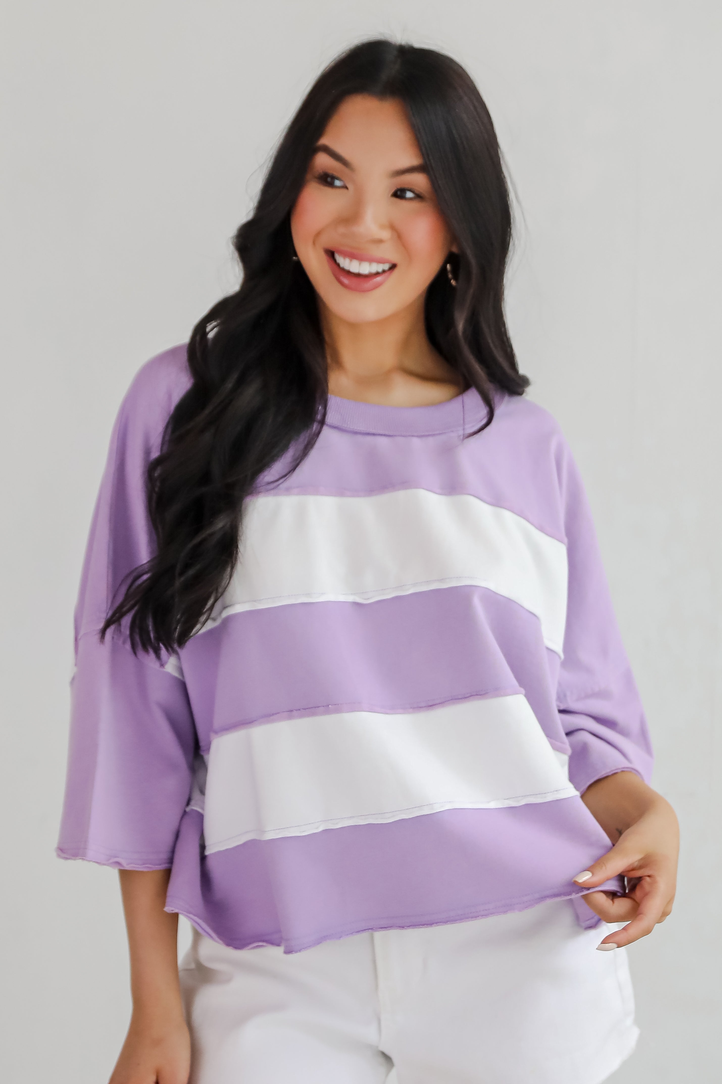 Better Everyday Lavender Striped Top