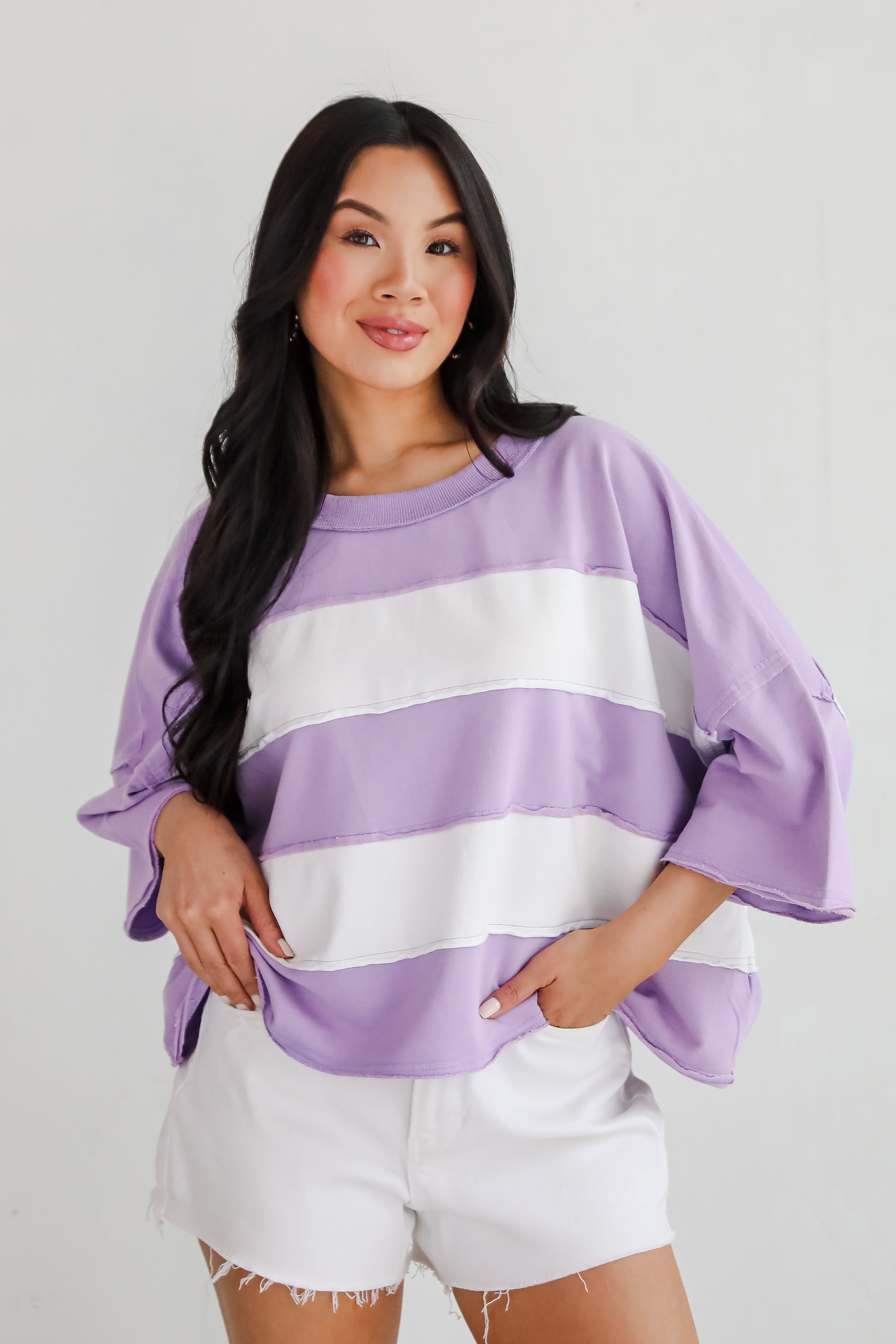 Better Everyday Lavender Striped Top