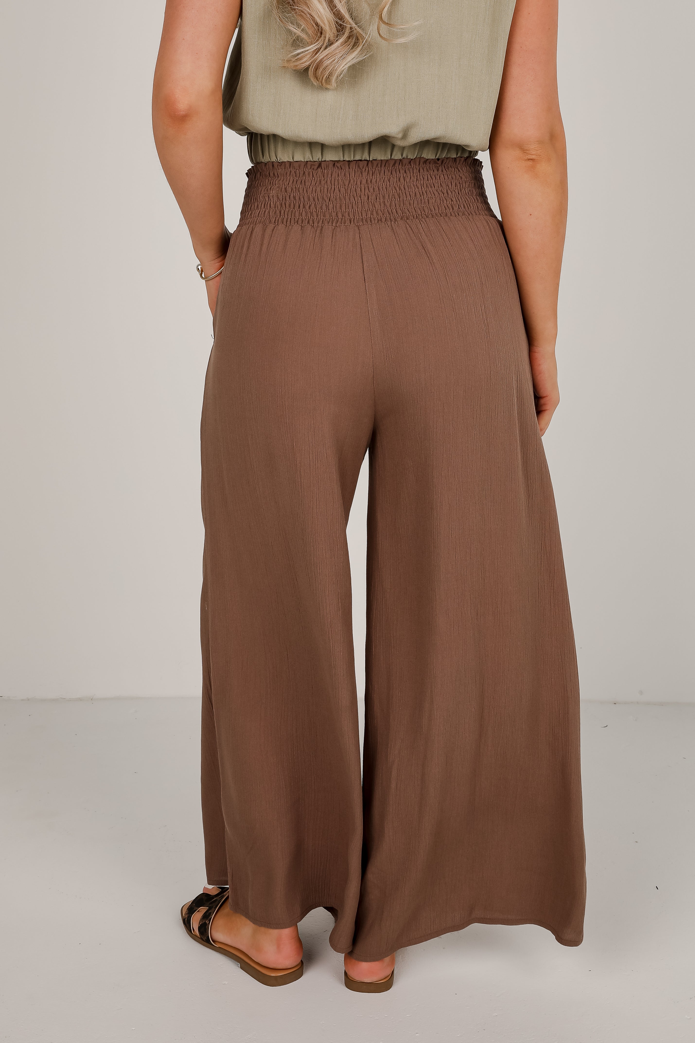 Promises Kept Mocha Wide Leg Pants