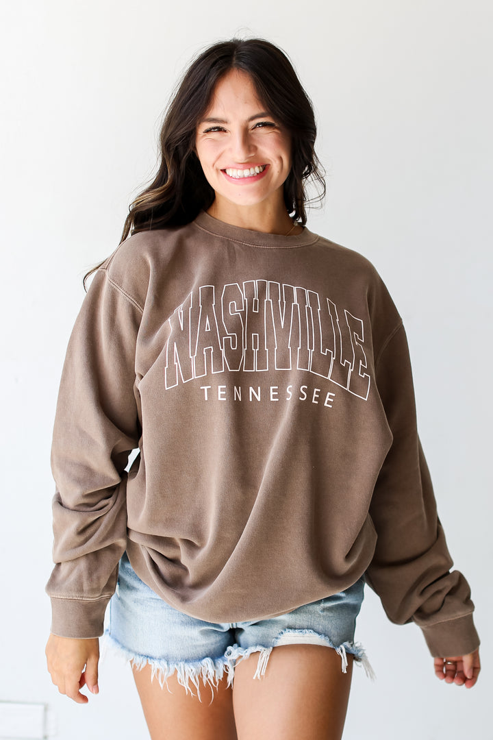 Brown Nashville Tennessee Pullover front view