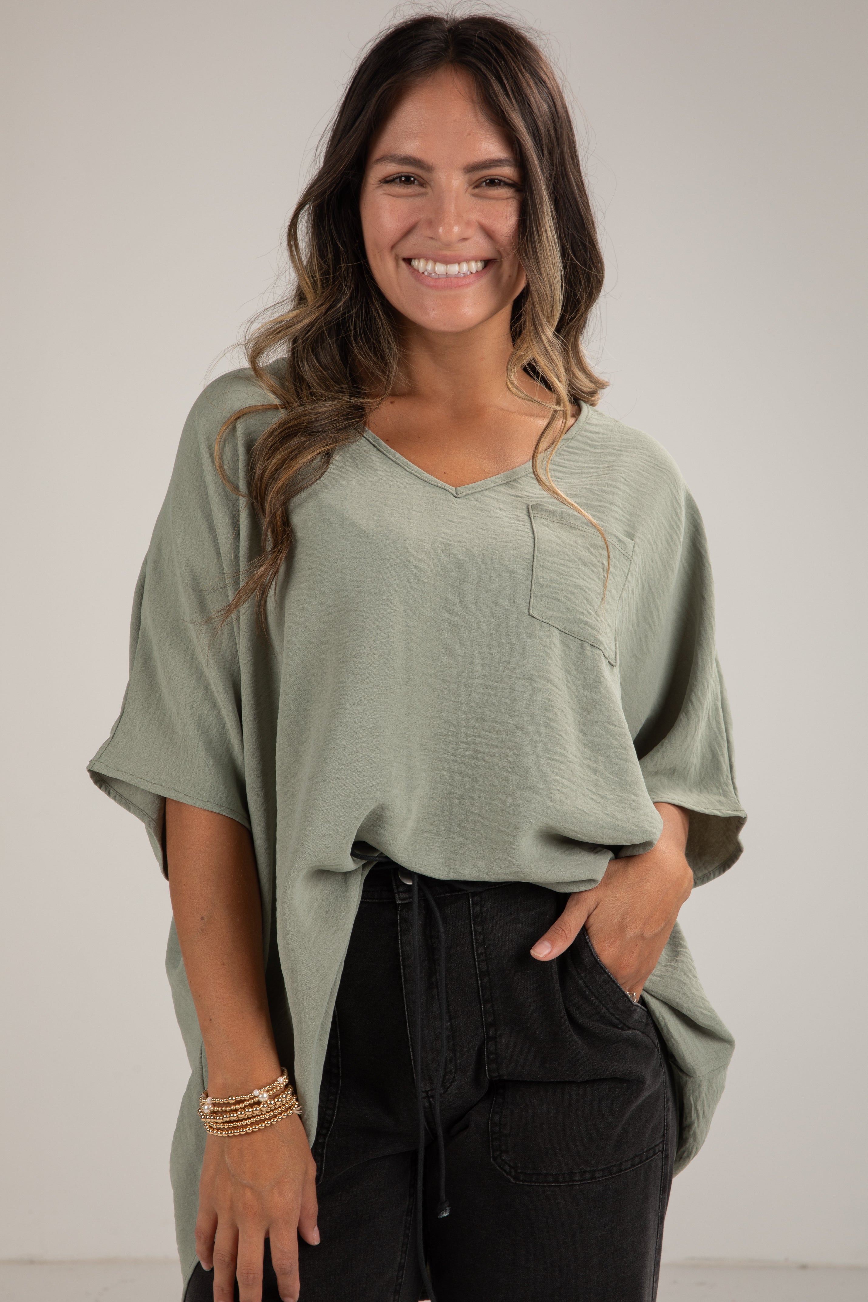 sage blouse
