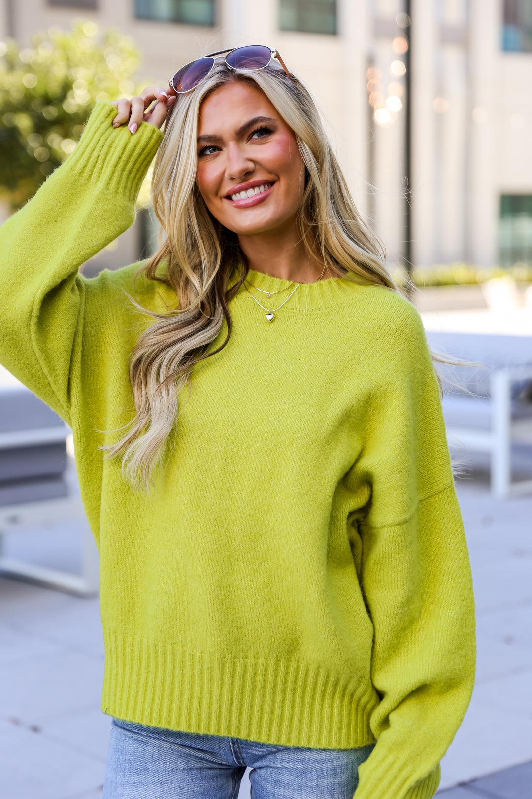 cute lime Oversized Sweater