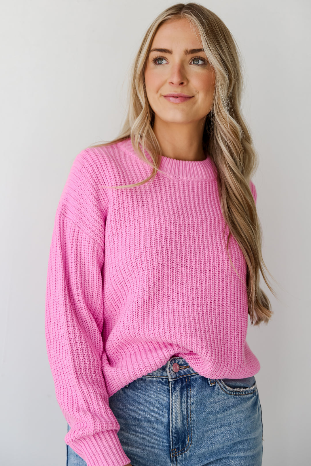 Pink Oversized Sweater front view