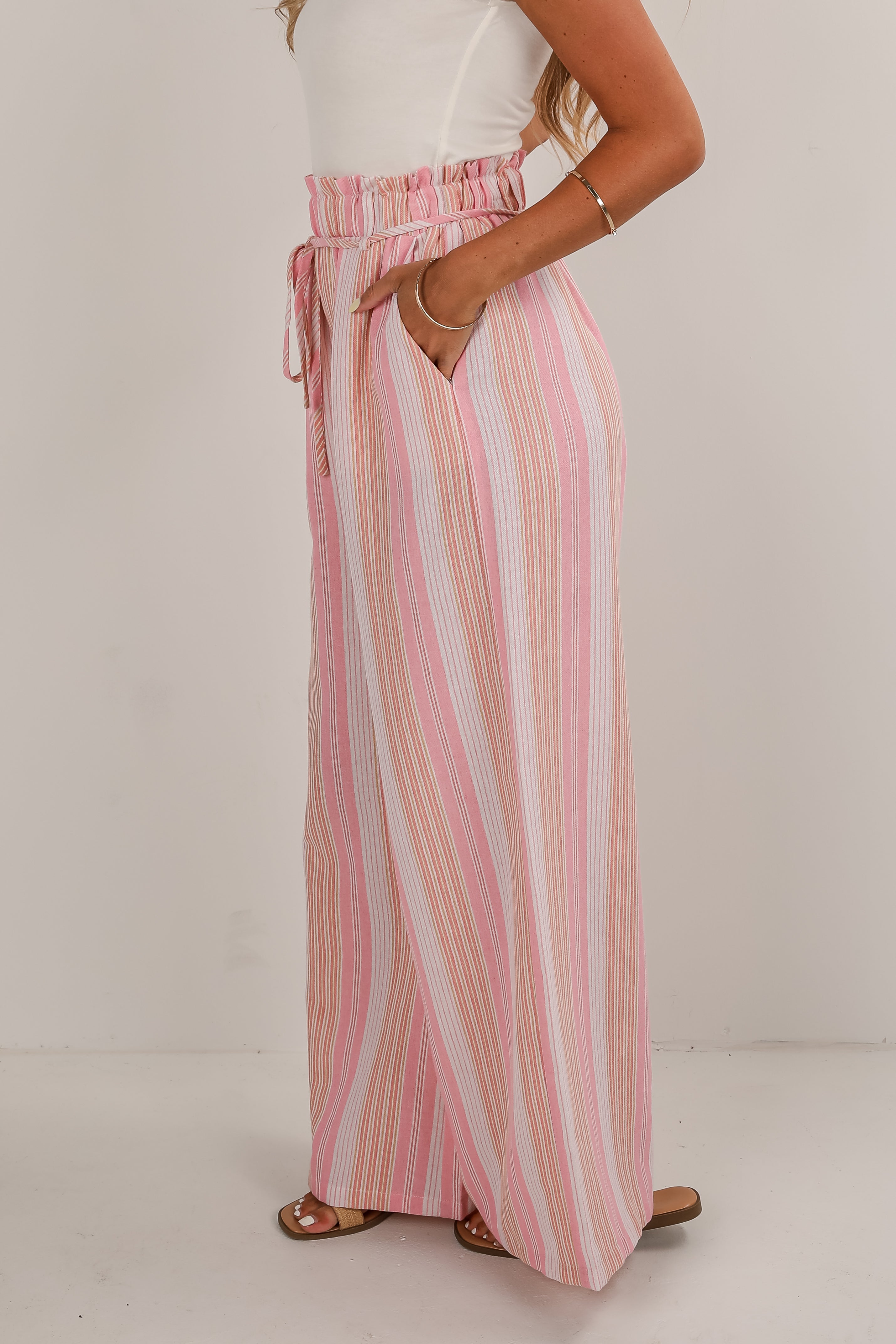 Own The Look Pink Striped Pants