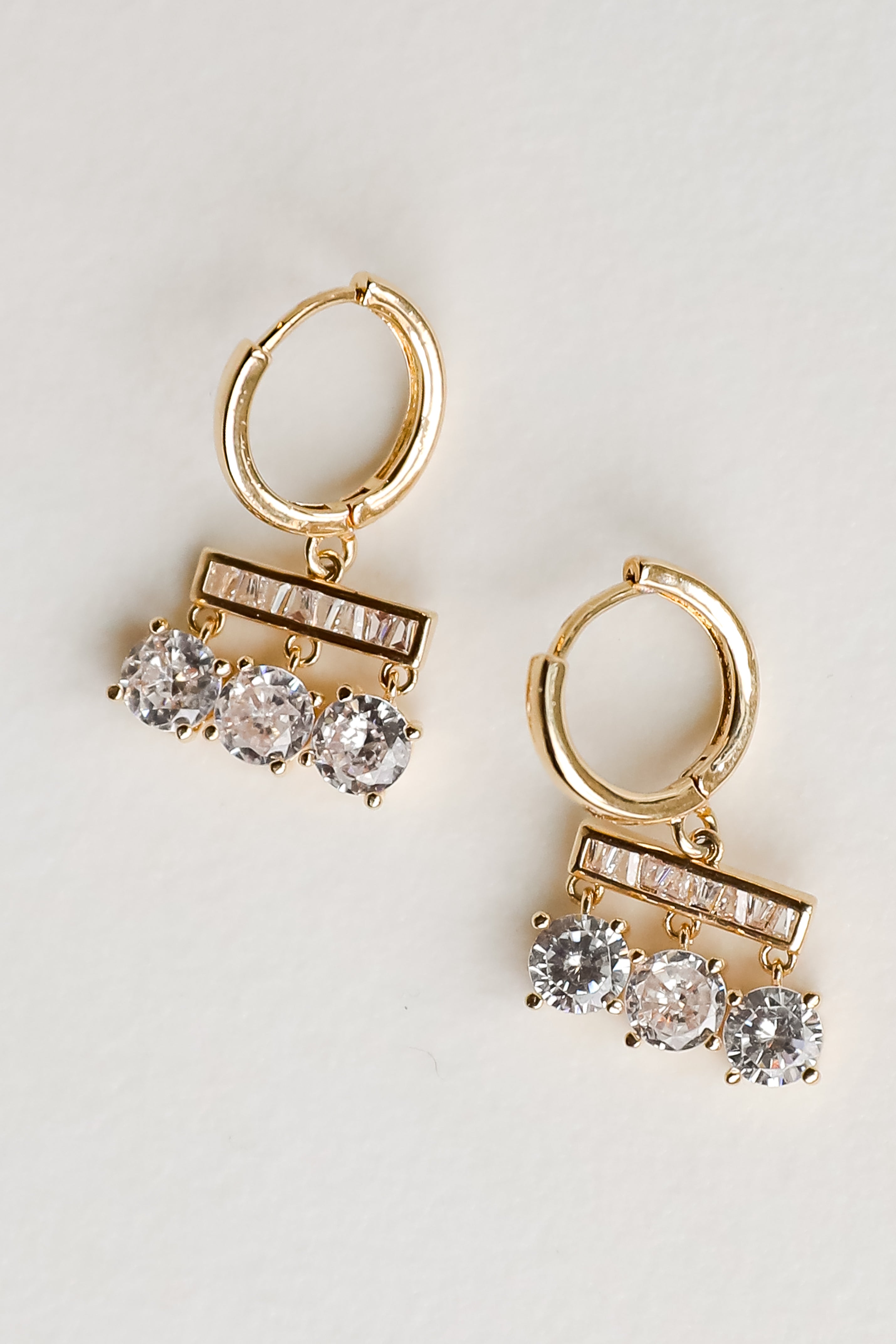 FINAL SALE - Reagan Gold Rhinestone Mini Hoop Earrings