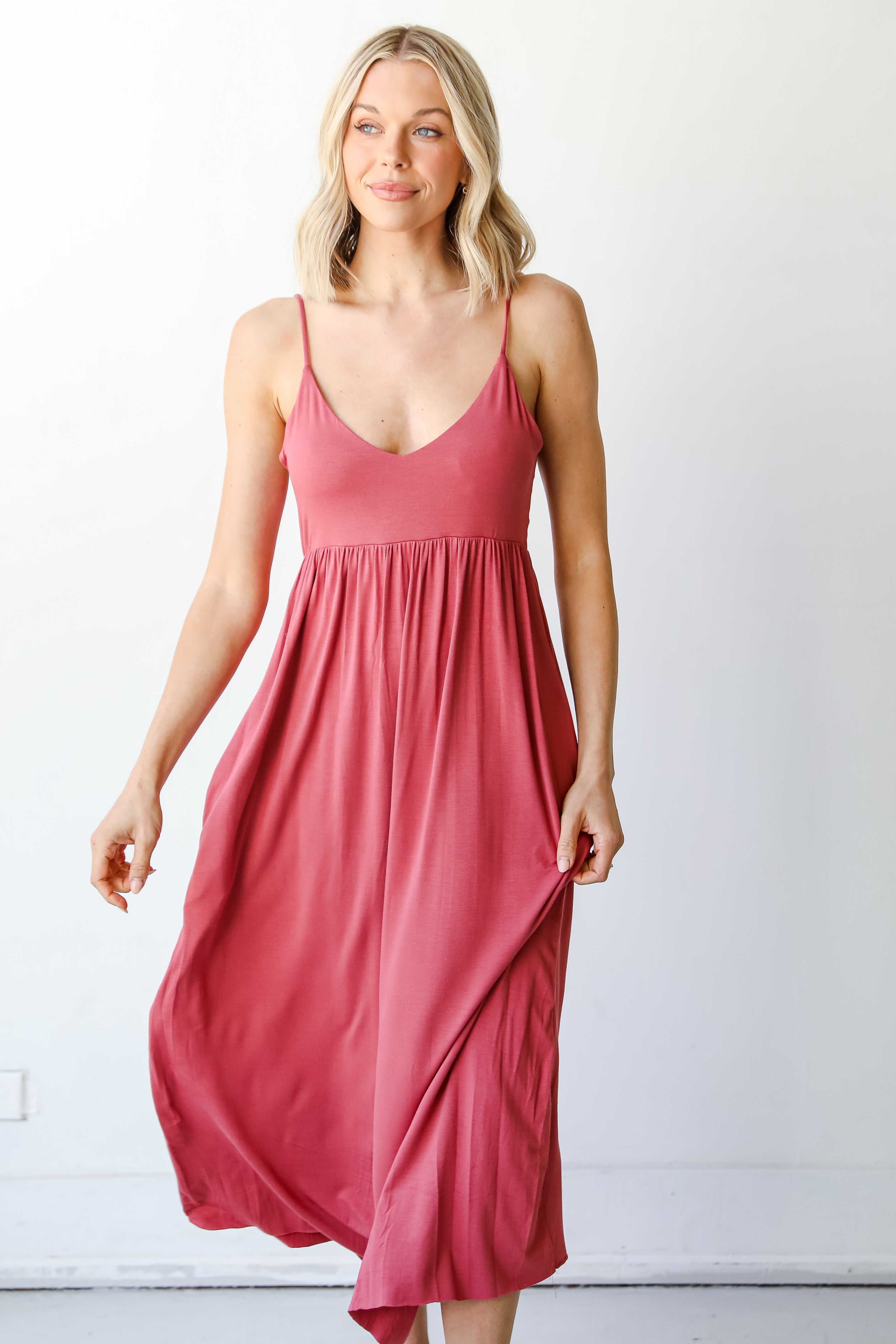 red Maxi Dress on model