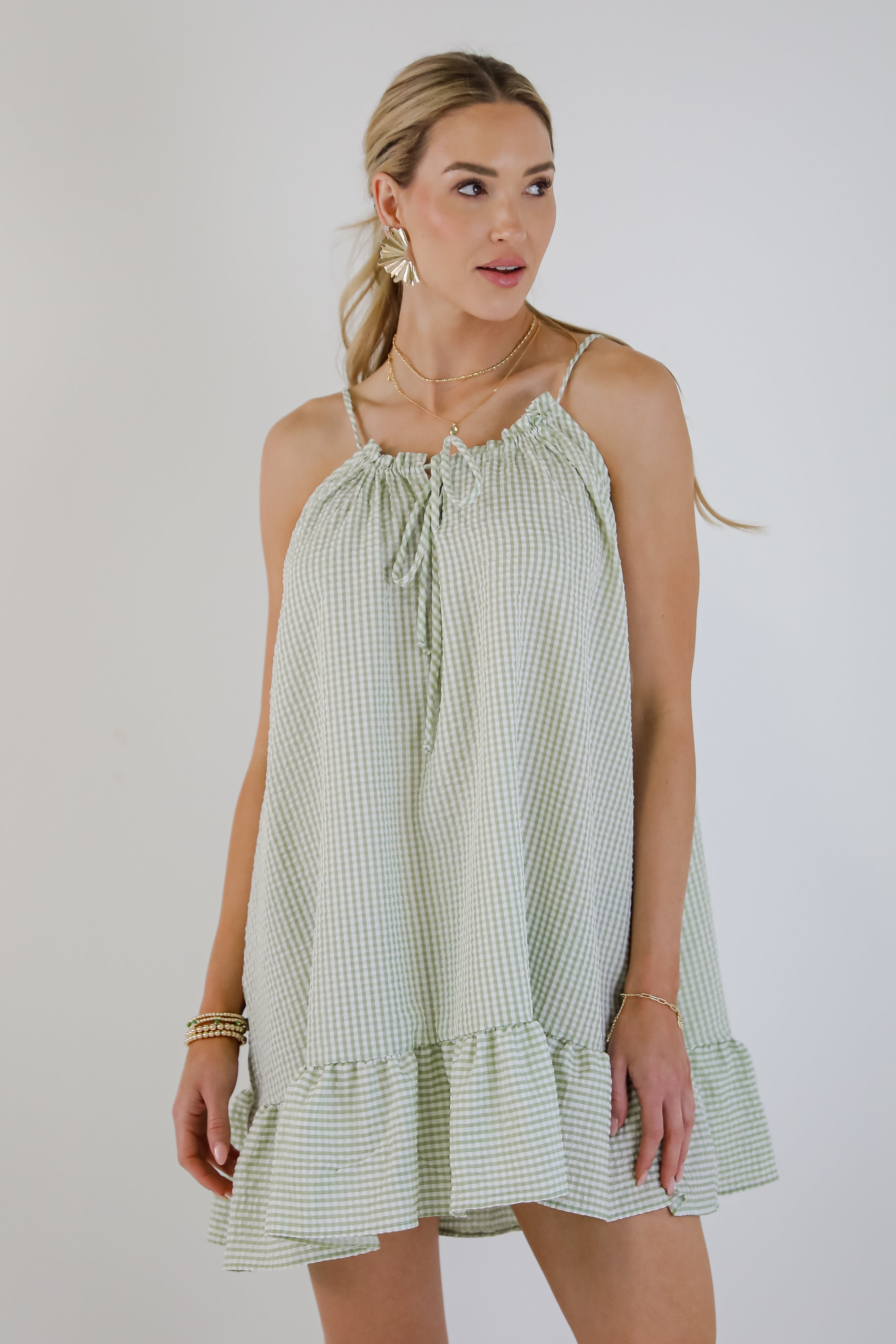 Love Opens Doors Seersucker Mini Dress