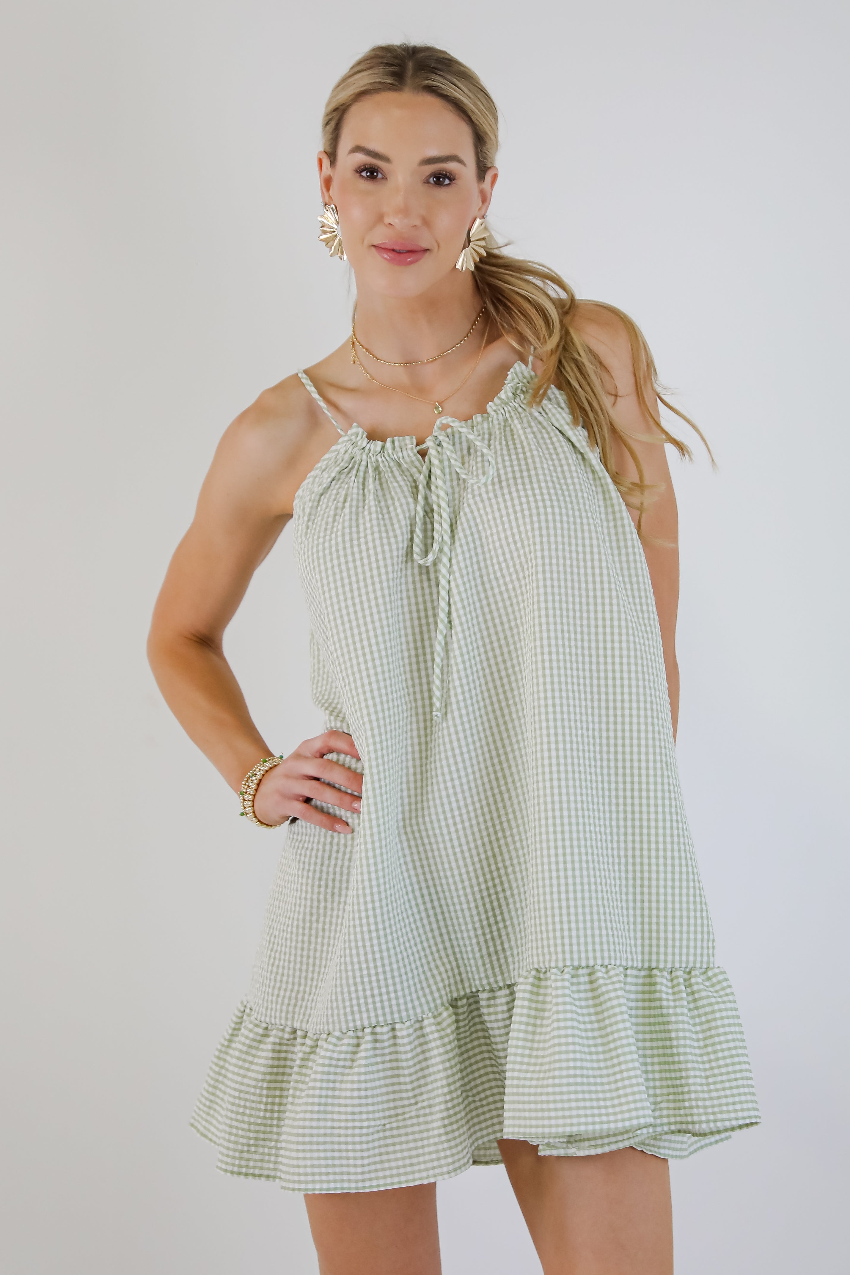 Love Opens Doors Seersucker Mini Dress