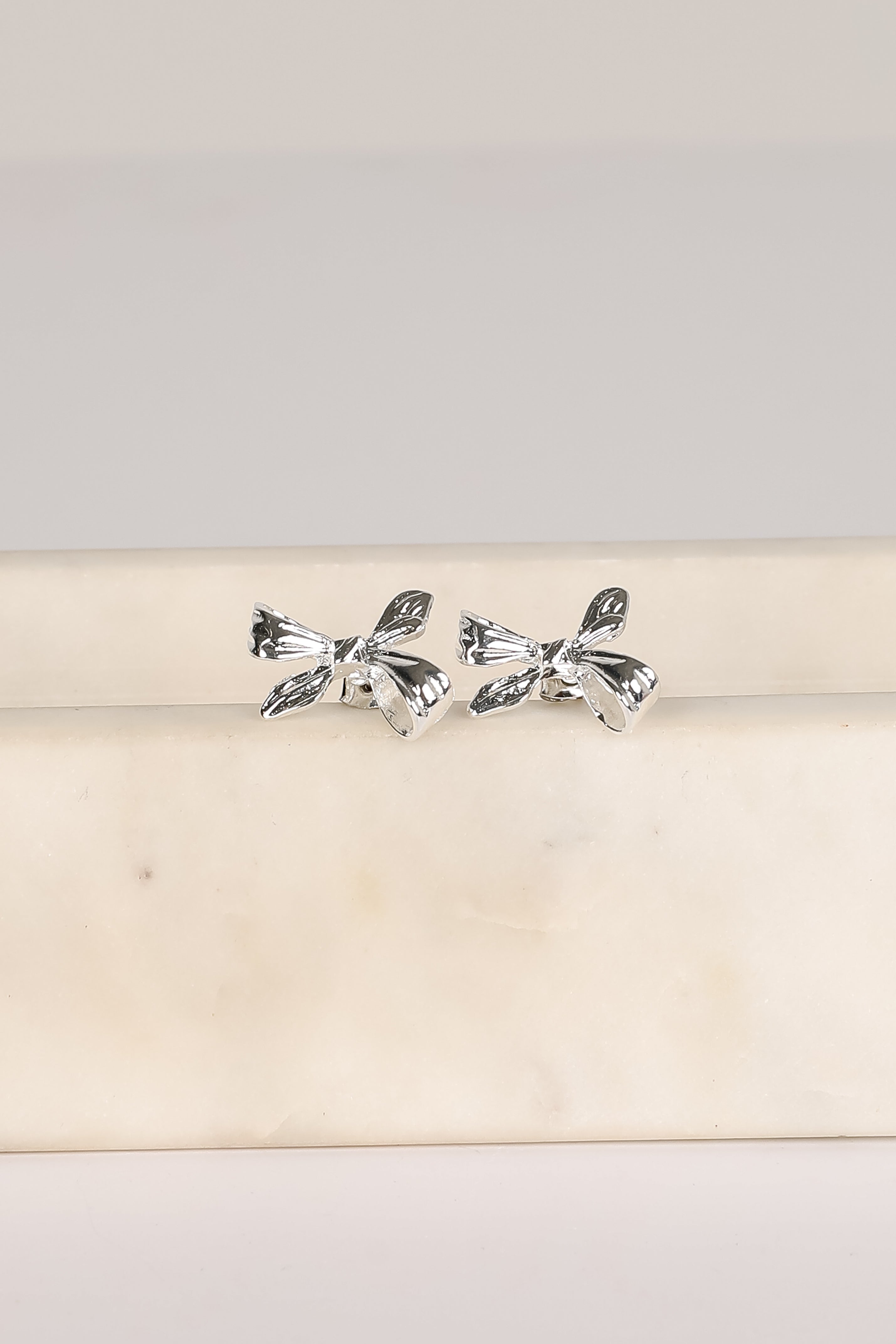 Marlee Silver Bow Earrings