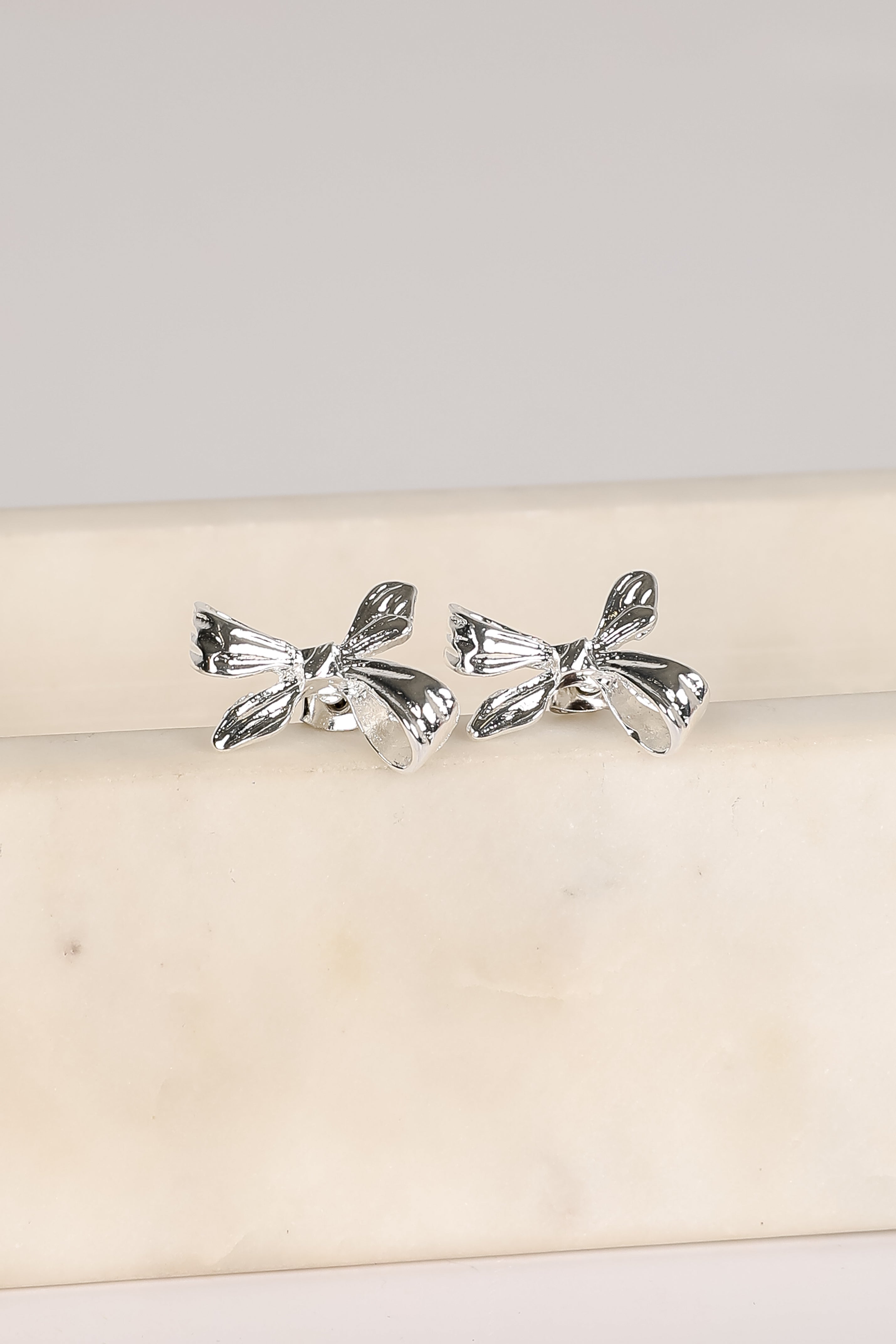 Marlee Silver Bow Earrings
